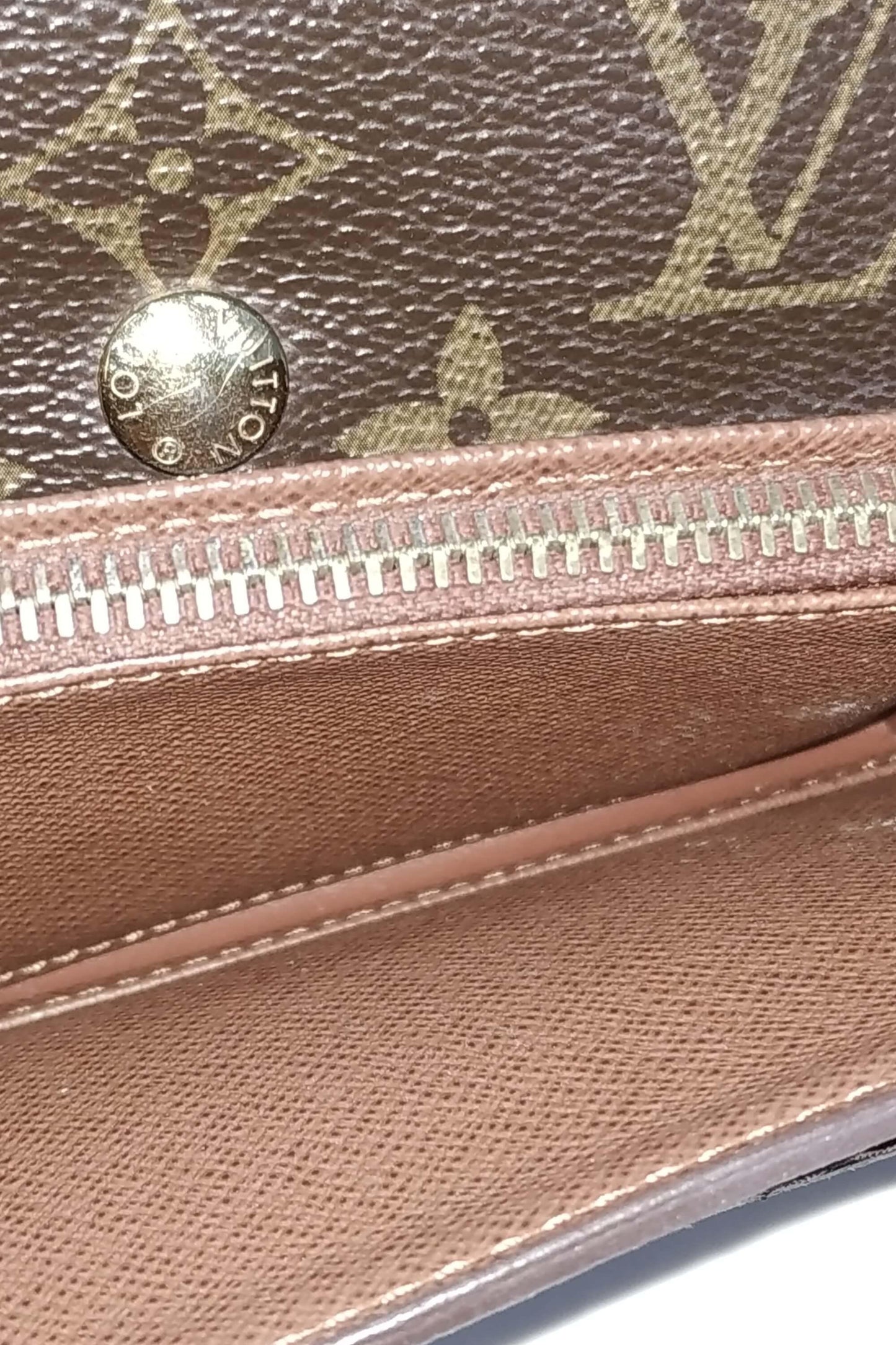 Monogram Travel Wallet Brown