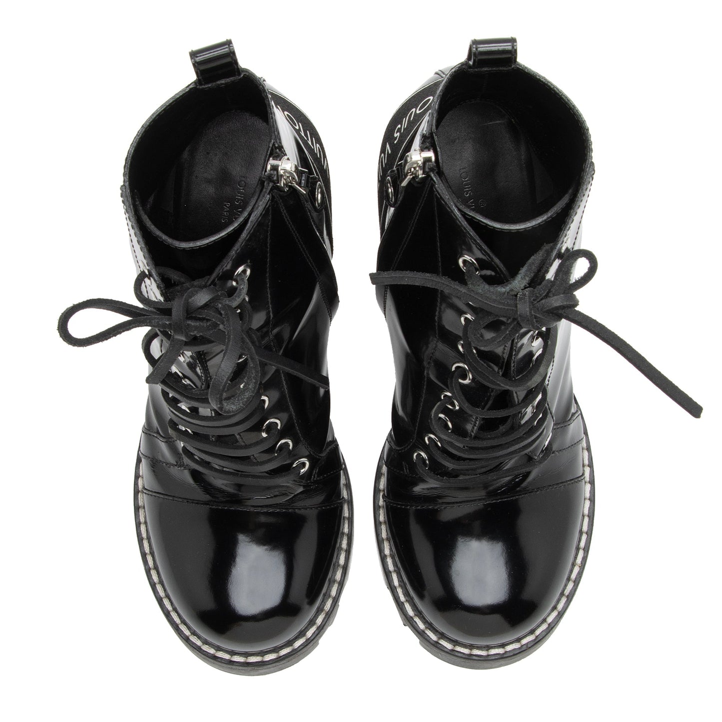 Louis Vuitton Patent Calfskin Logo Star Trail Ankle Boots - Size 9 / 39 (SHF-zRYNNb)