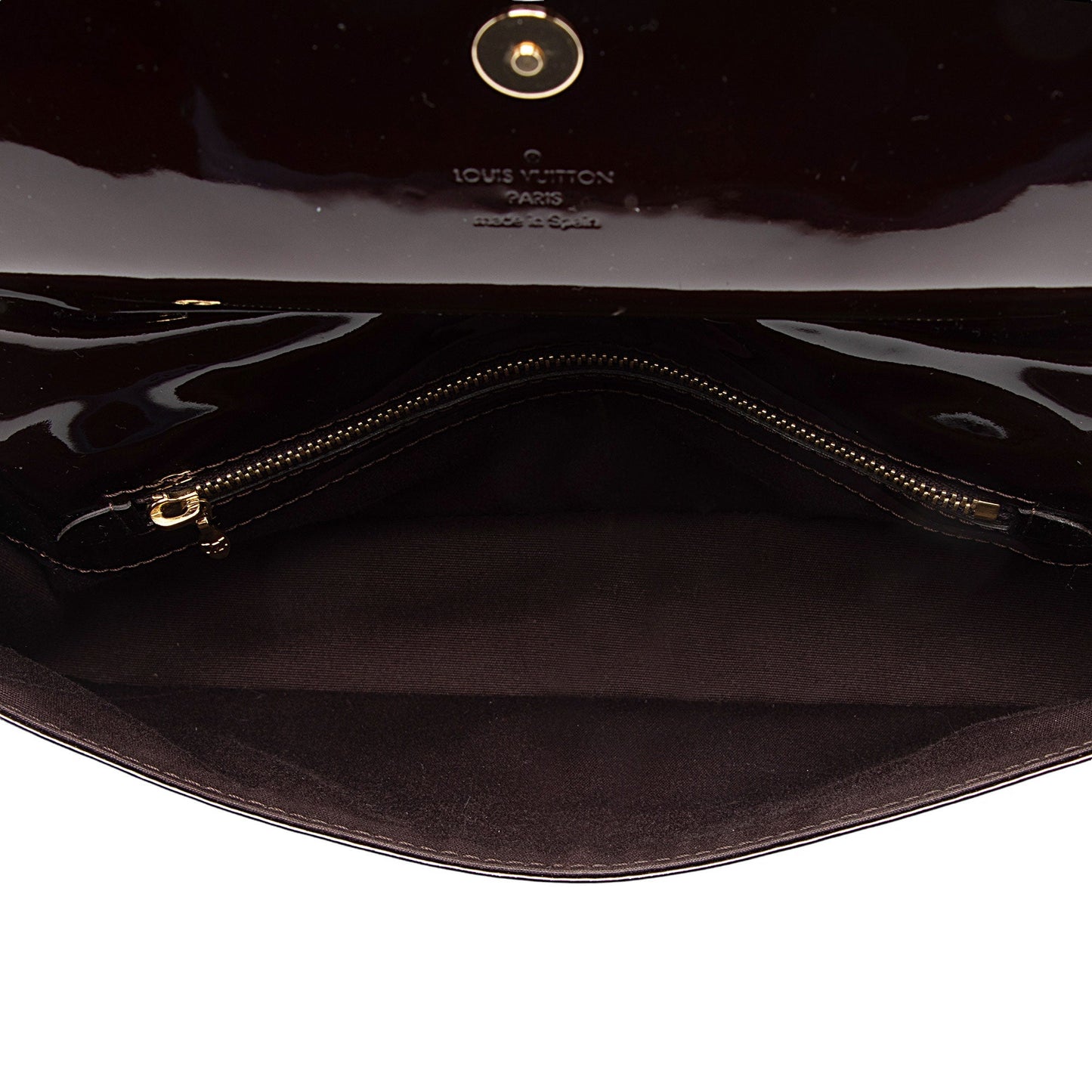 Louis Vuitton Patent Leather Sobe Clutch (SHF-7JtuWT)