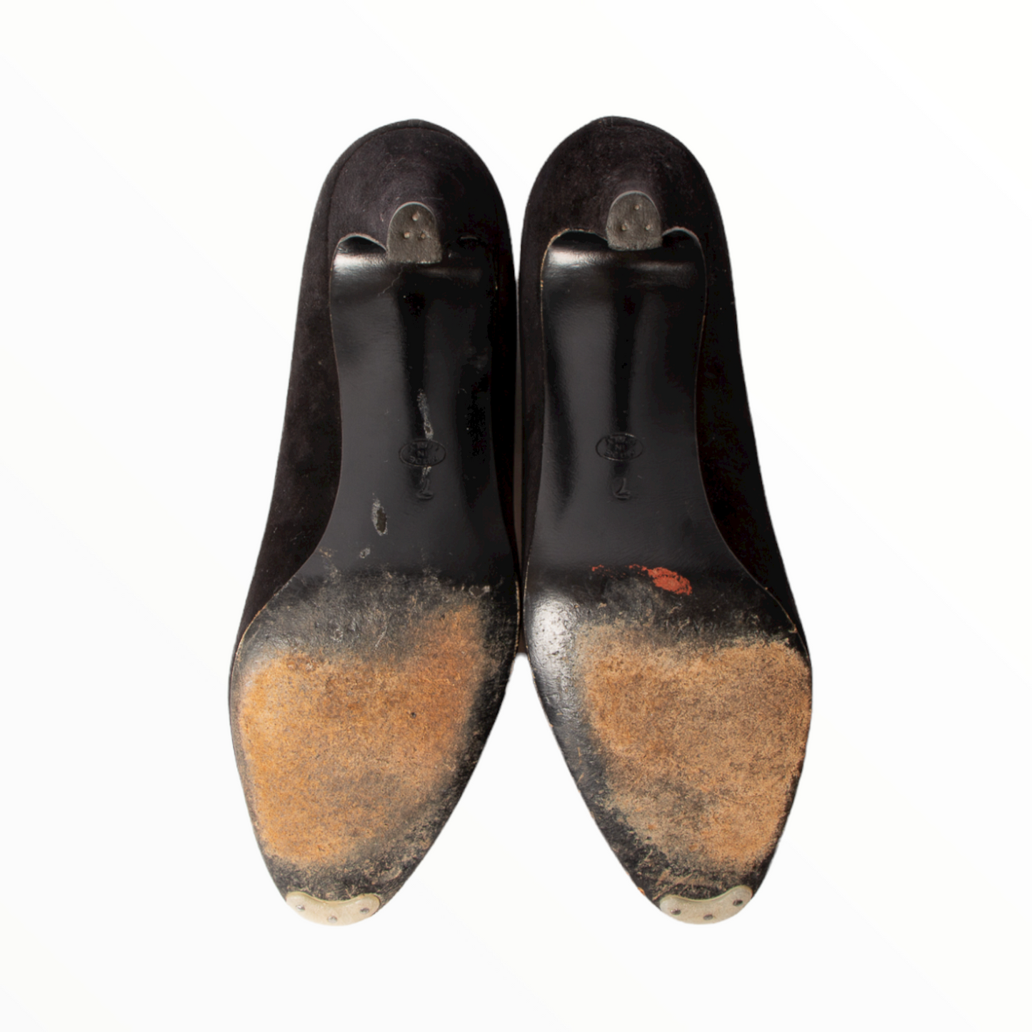 Celine vintage black suede pumps - 37.5 - 1990s