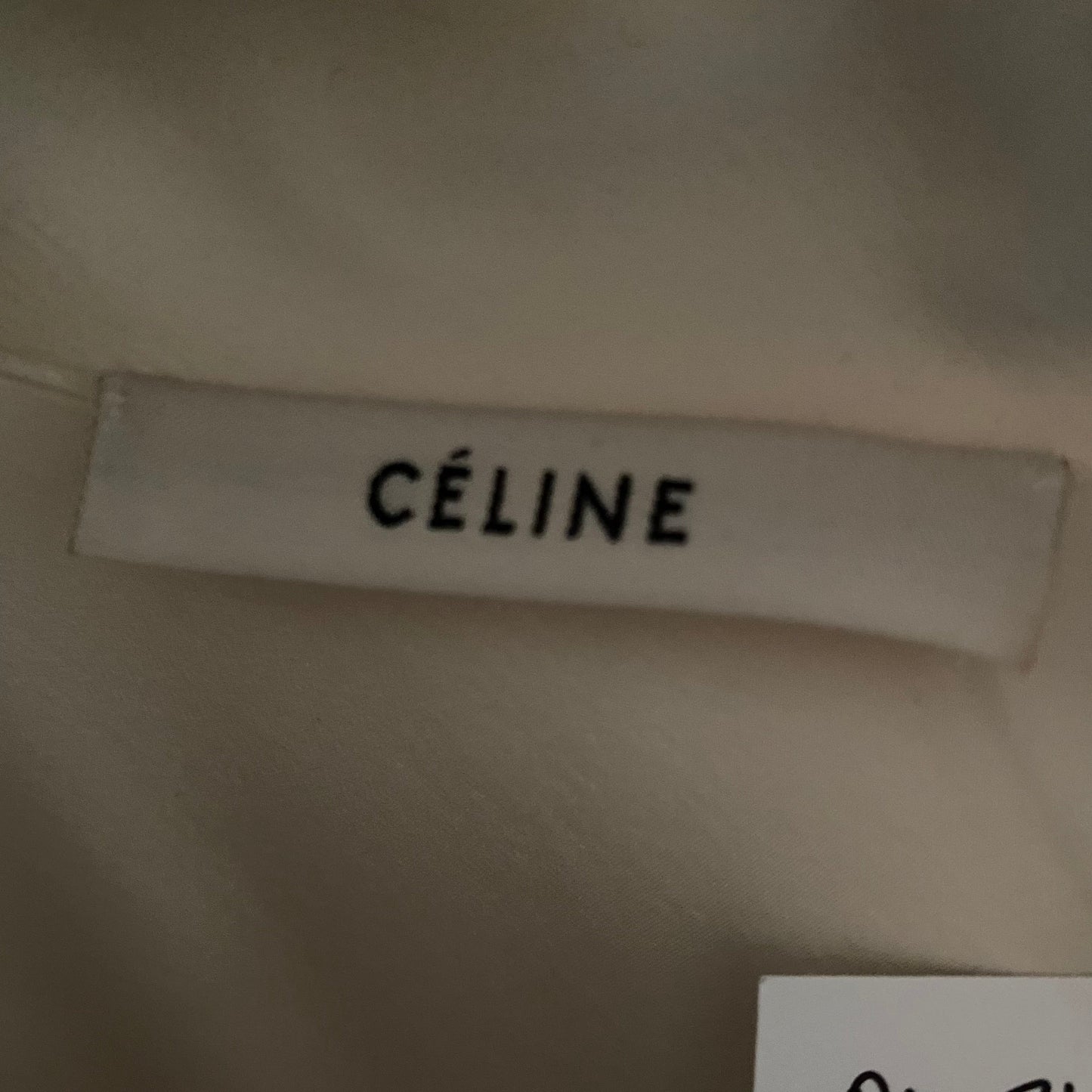Celine white blouse Mao collar - M - 1990s