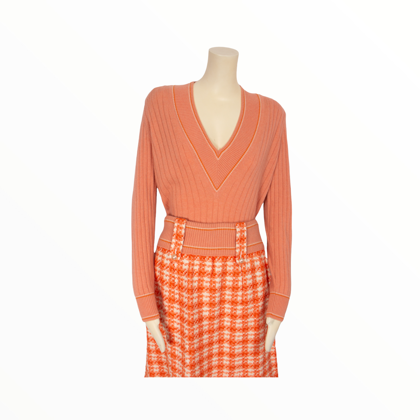 Chanel vintage pink orange cashmere jumper - S - 2000s