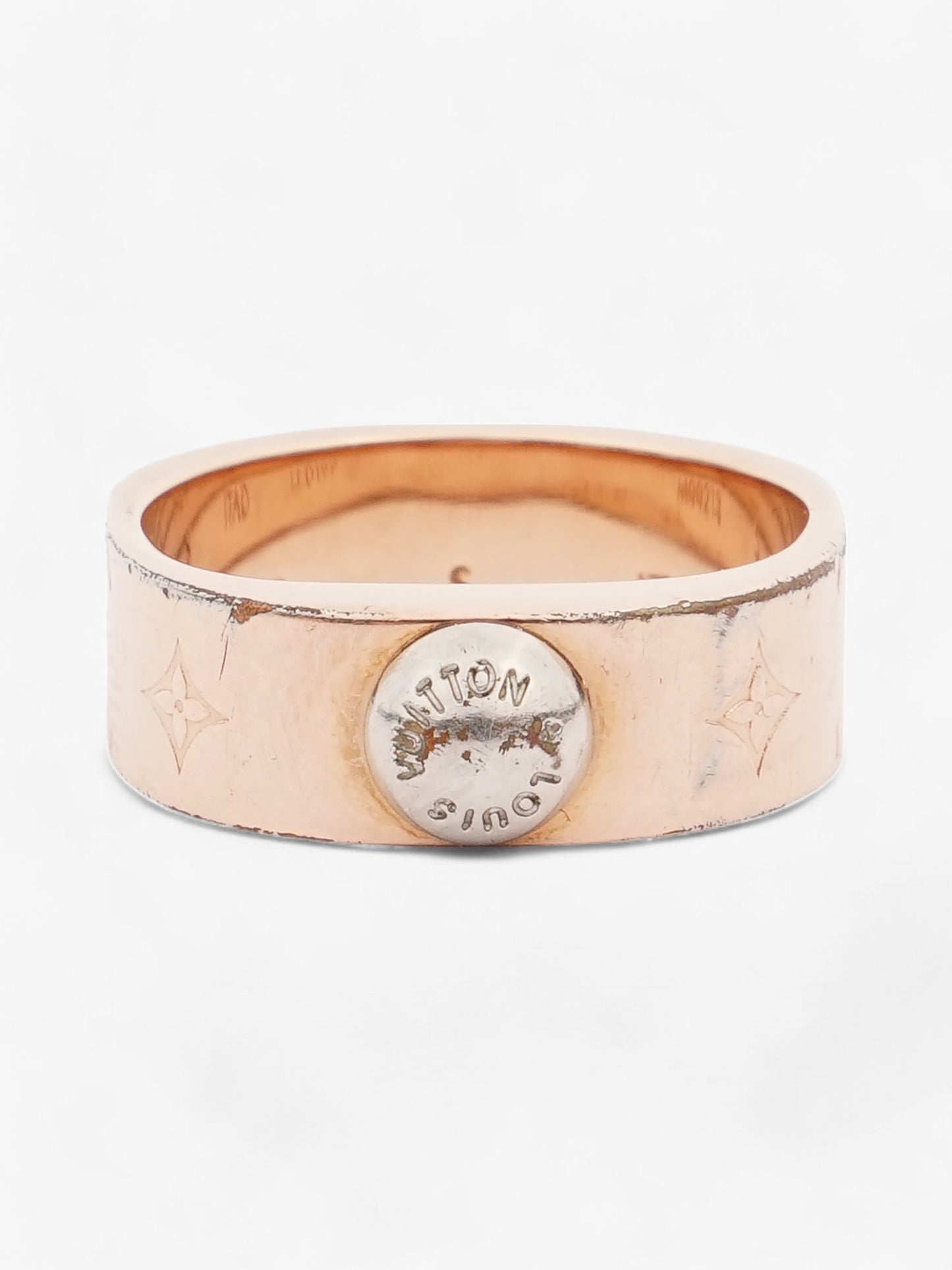 Louis Vuitton Nanogram Ring Rose Gold / Silver Base Metal Small (Circumference - 52mm)