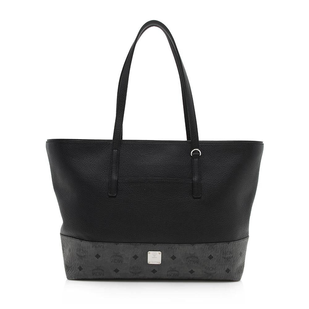 MCM Leather Visetos Wilder Medium Shopper Tote (SHF-12436)