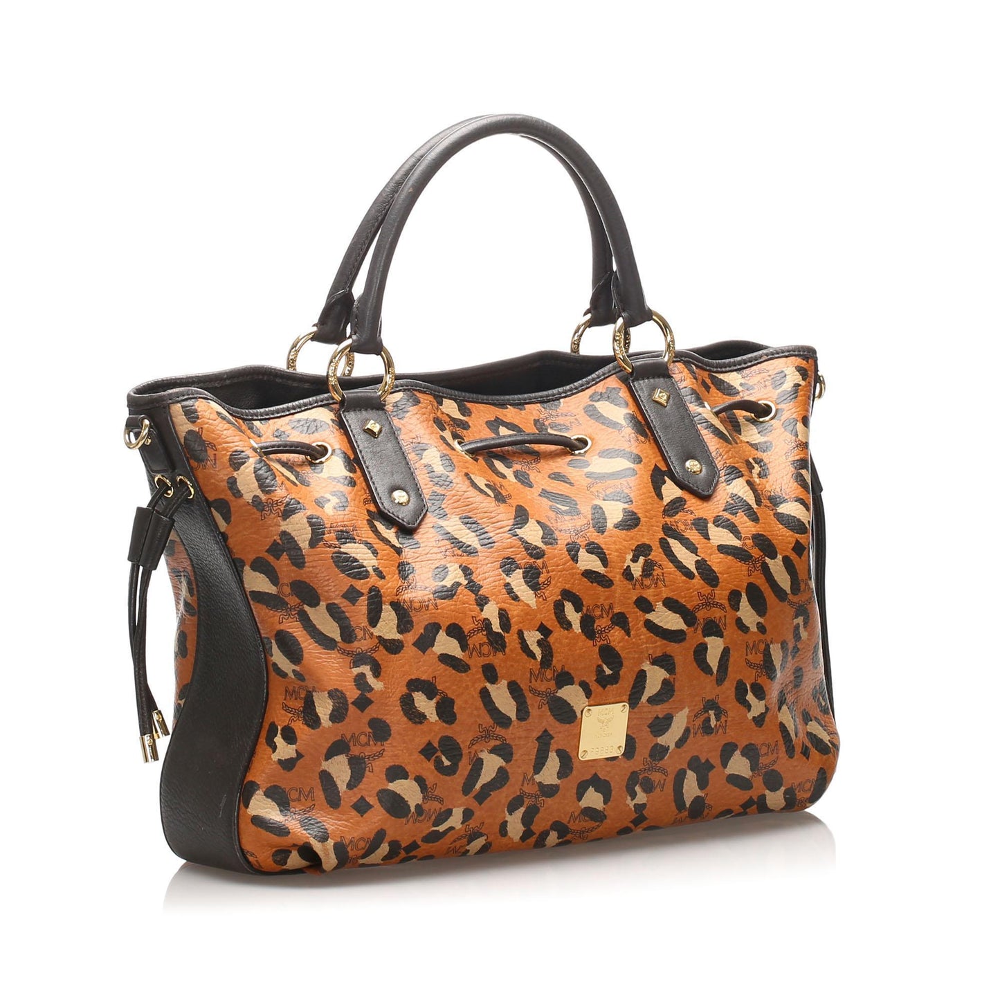 MCM Visetos Leopard Print Leather Tote Bag (SHG-10896)