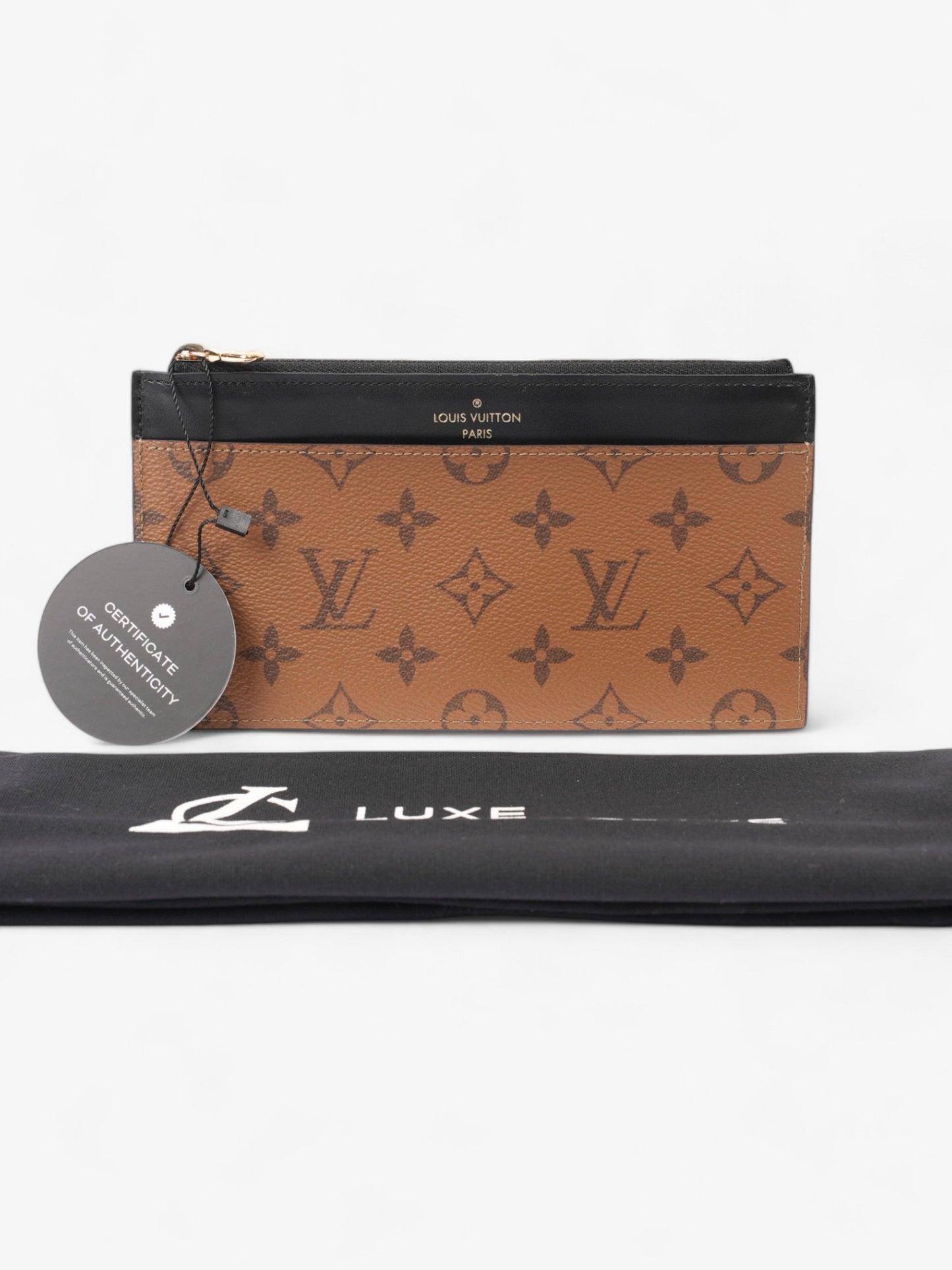 Louis Vuitton Slim Purse Monogram Reverse / Black Coated Canvas