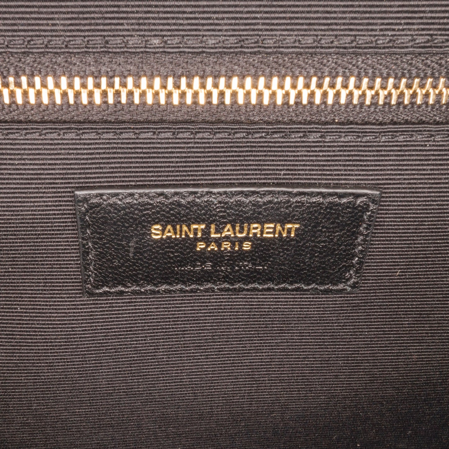 Yves Saint Laurent Envelope Large Black Chevron Quilted Leather