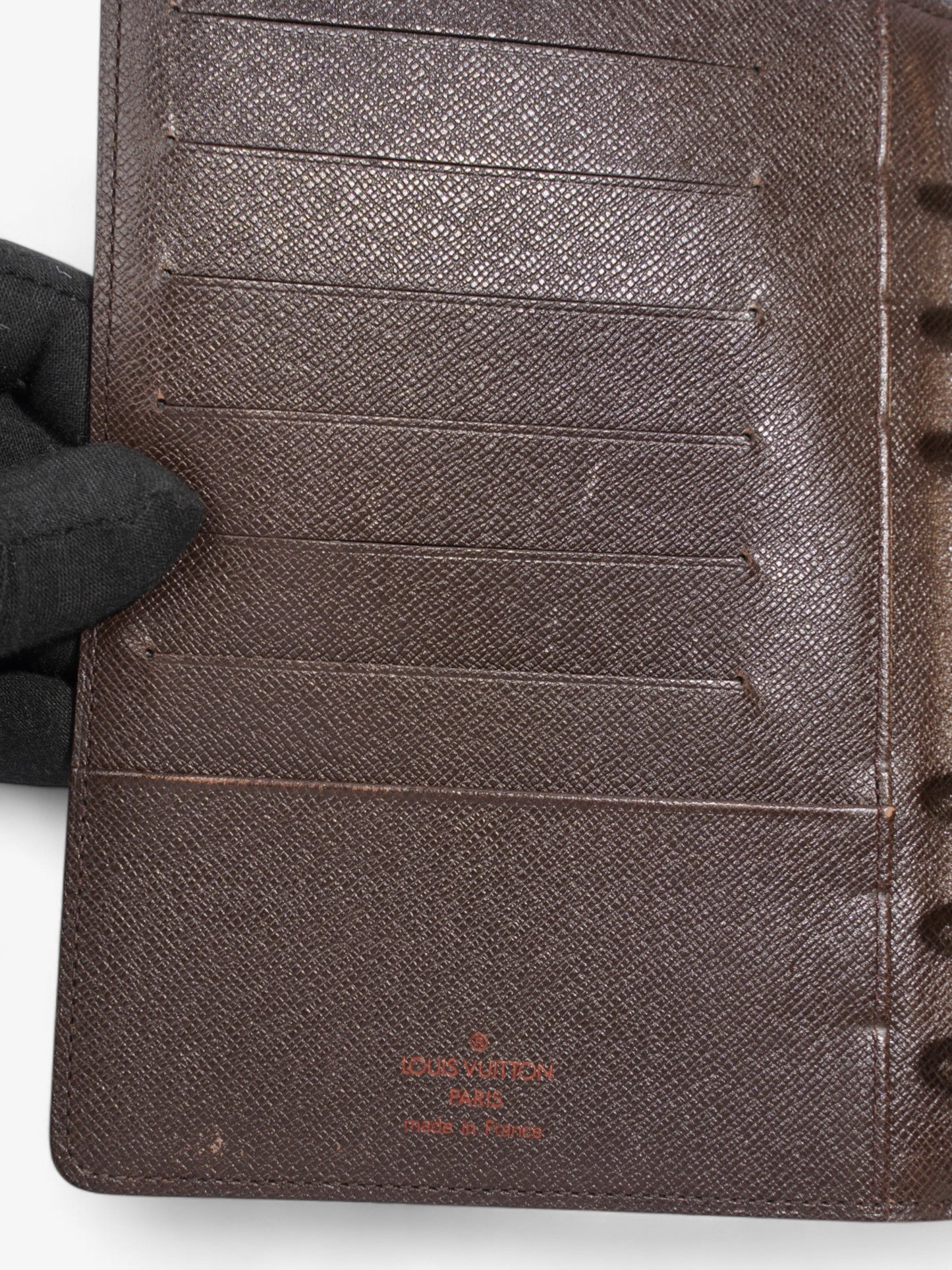Louis Vuitton Agenda Cover Damier Ebene / Gold Coated Canvas Medium