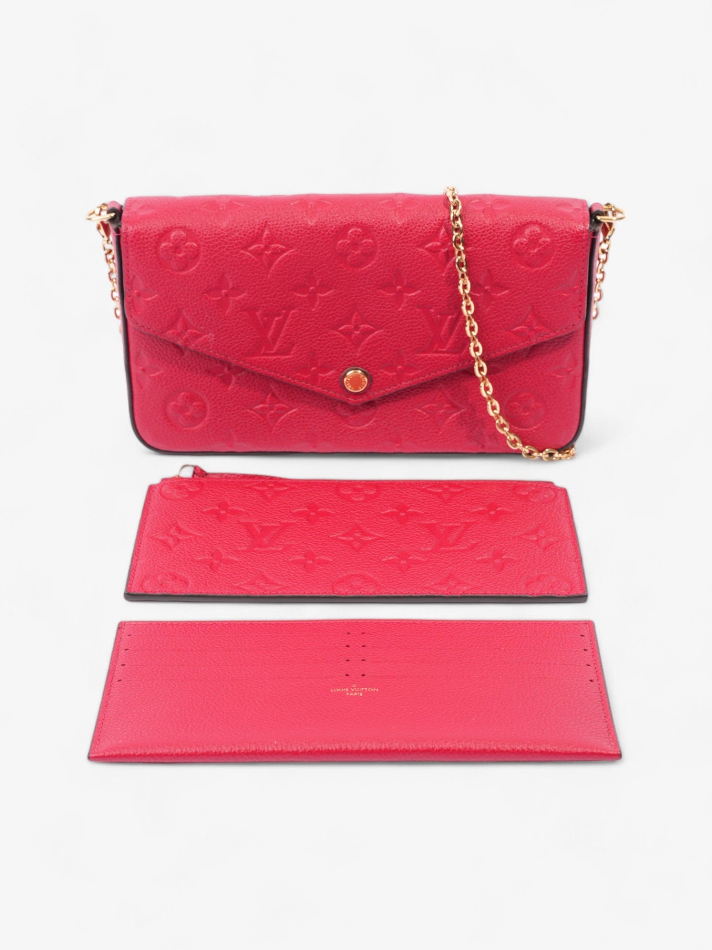Louis Vuitton Pochette Felicie Red Monogram Empreinte Leather