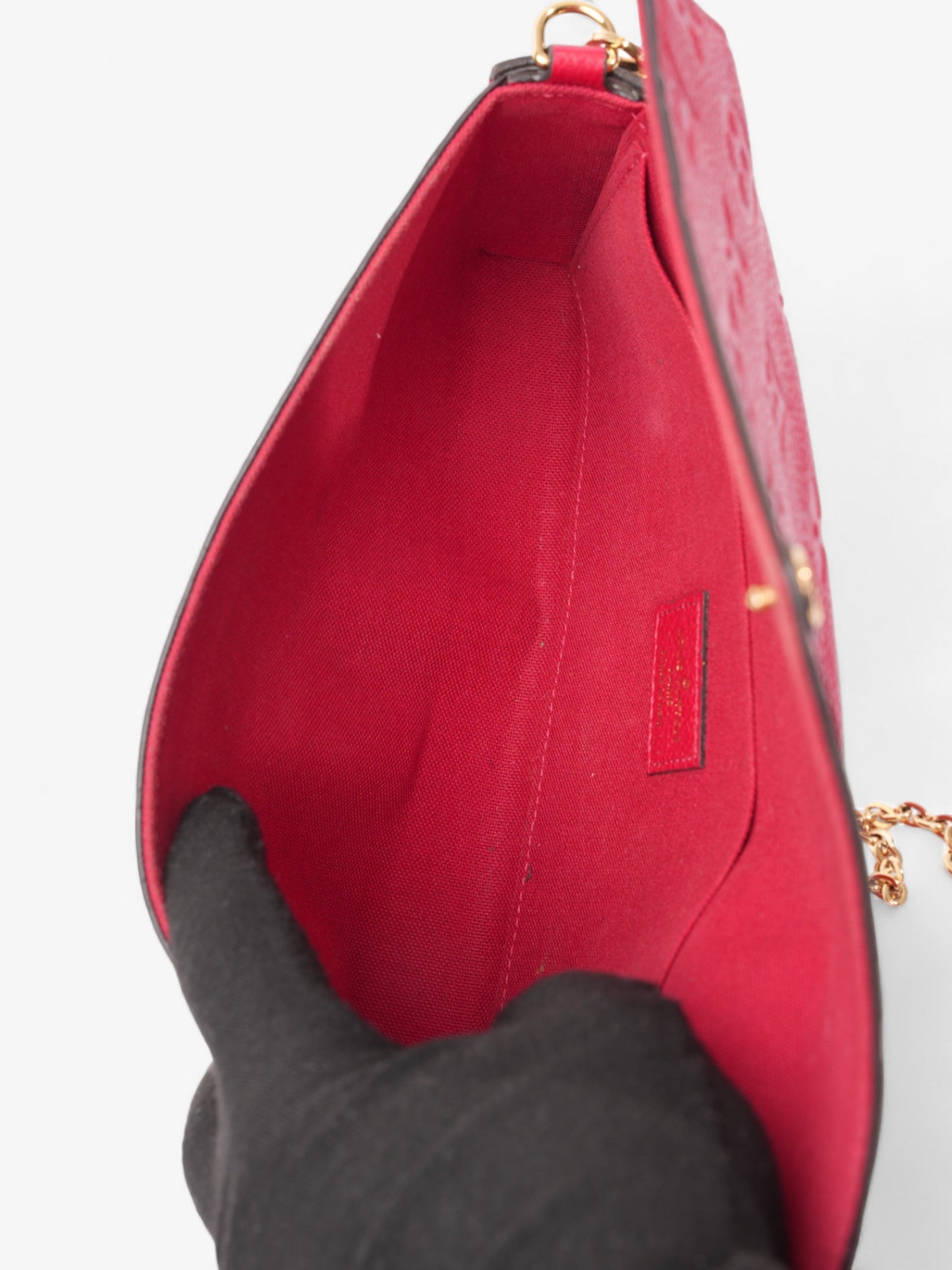 Louis Vuitton Pochette Felicie Red Monogram Empreinte Leather