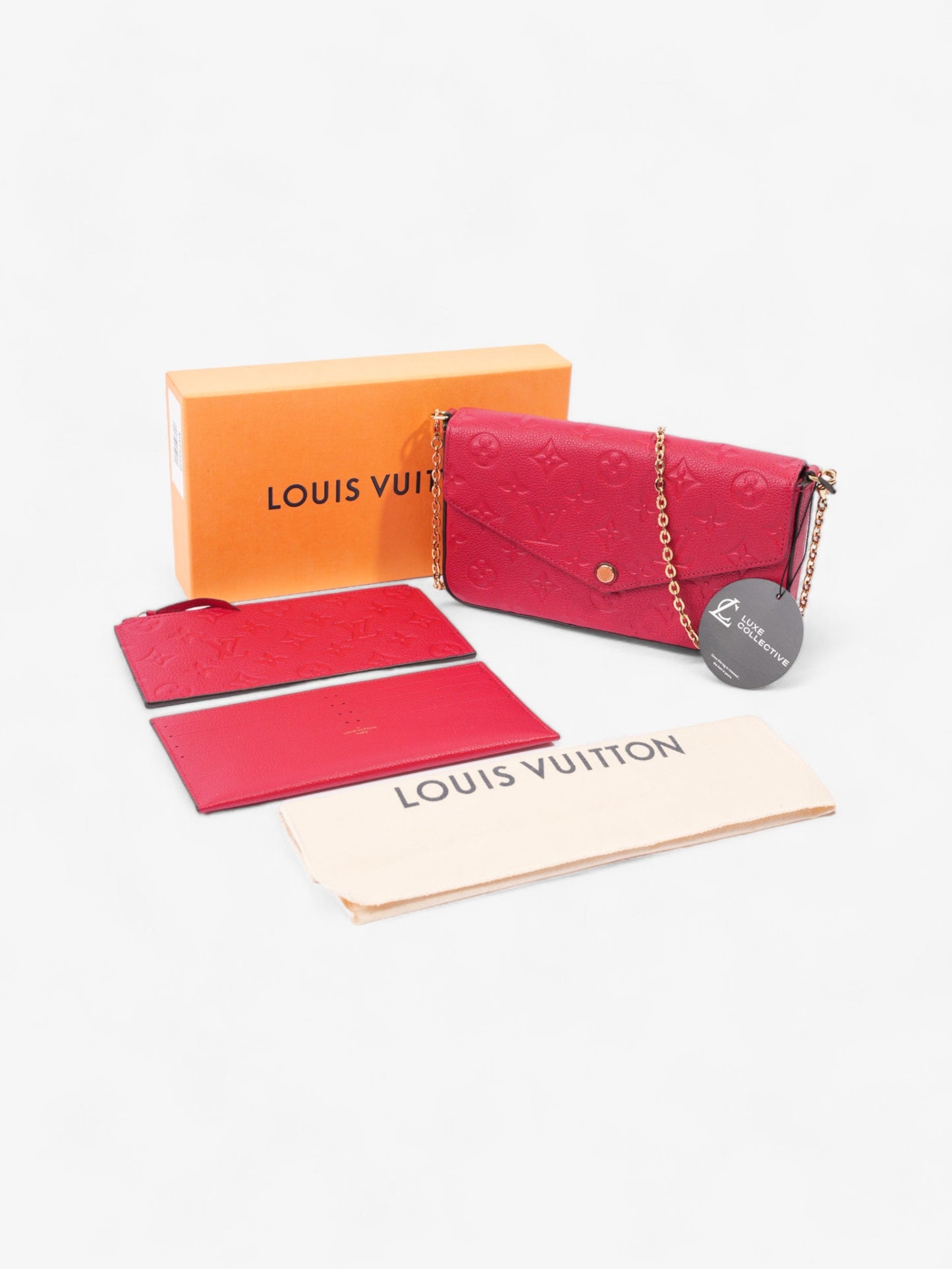 Louis Vuitton Pochette Felicie Red Monogram Empreinte Leather