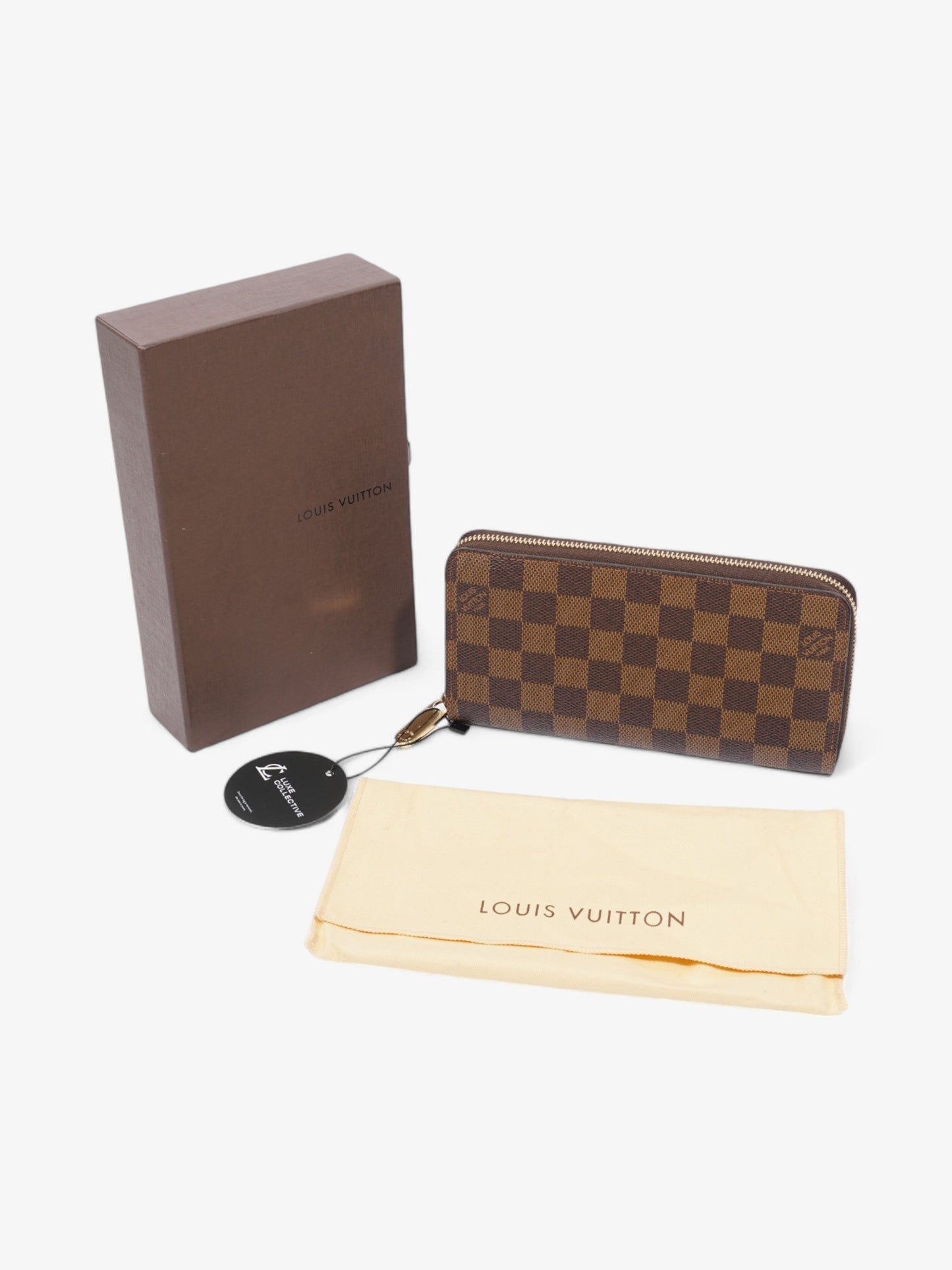Louis Vuitton Zippy Wallet Damier Ebene / Gold Coated Canvas