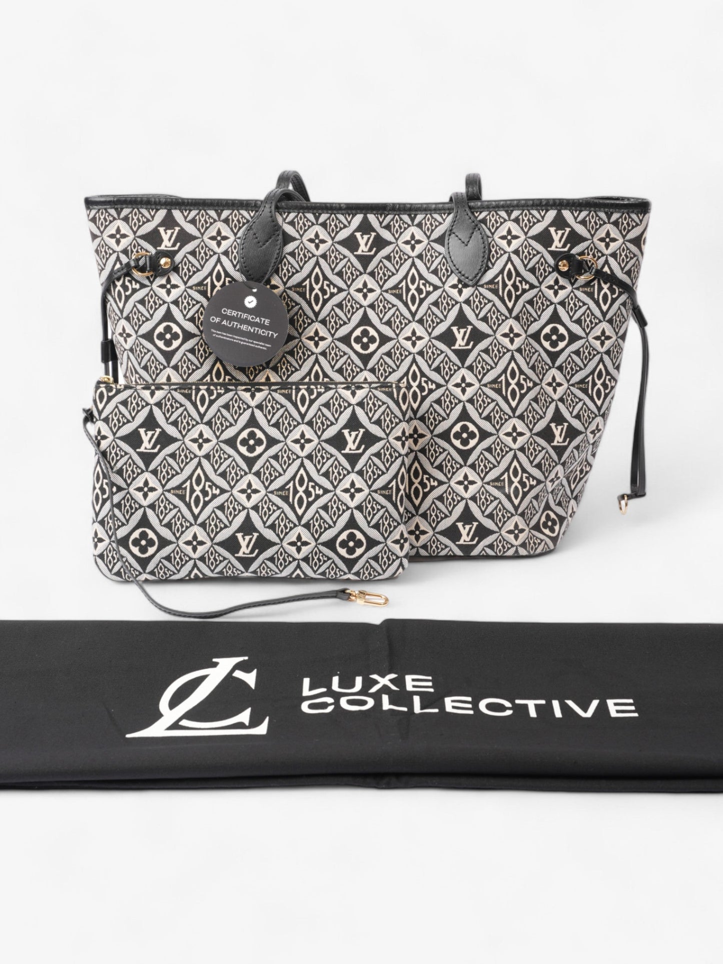 Louis Vuitton Neverfull Since 1854 Black / White Canvas MM