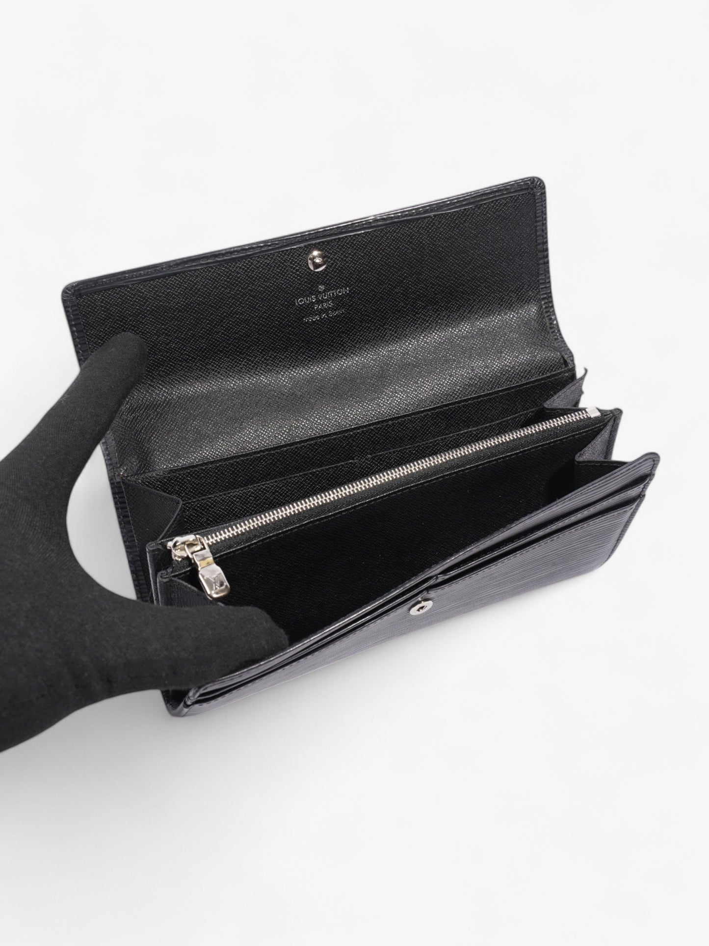 Louis Vuitton Porte Tresor International Wallet Black Epi Leather