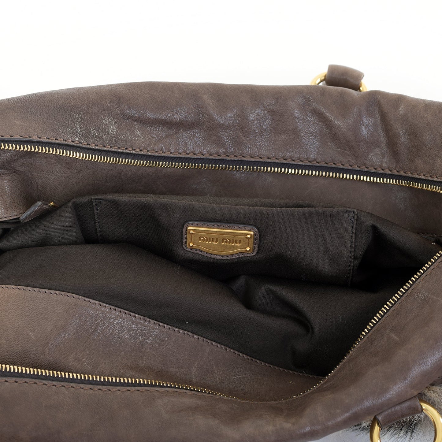 Fox Fur Leather Tote