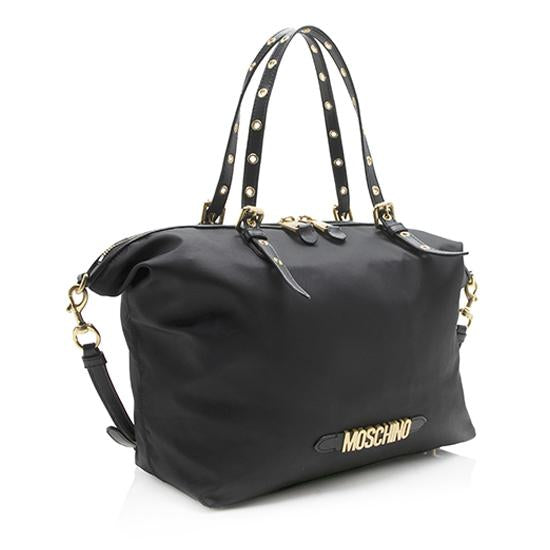 Moschino Nylon Leather Tote