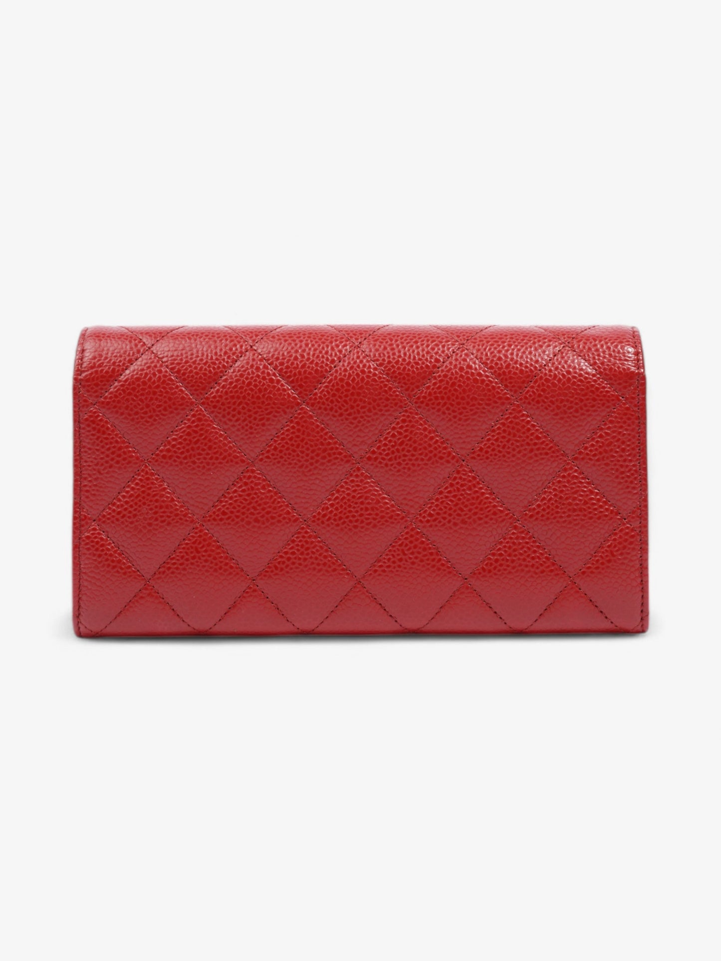 Chanel Interlocking CC Continental Wallet Red Caviar Leather