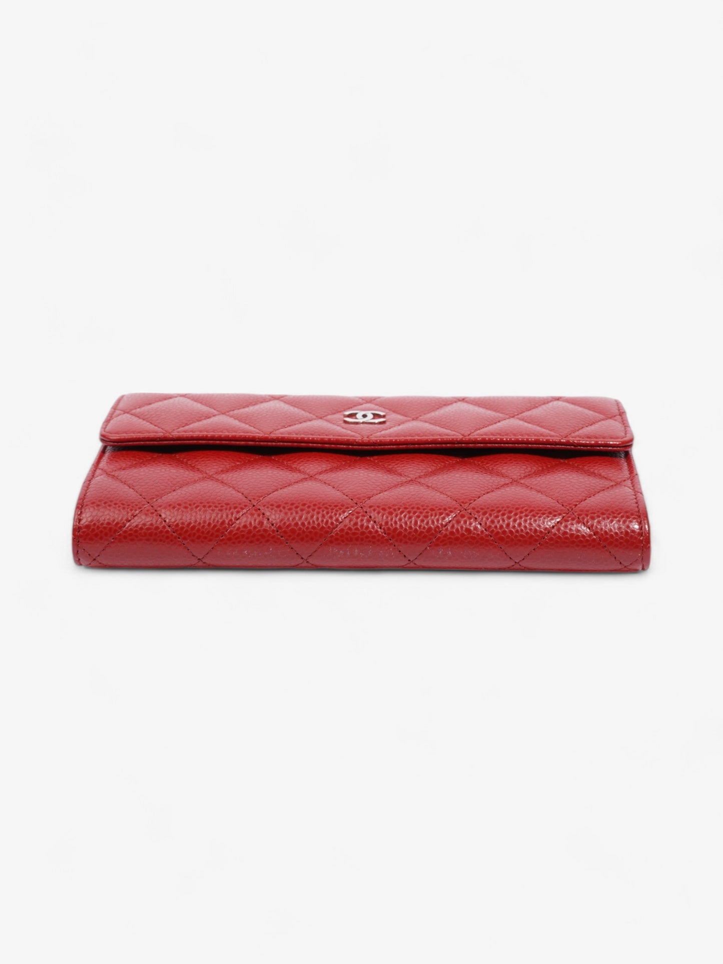 Chanel Interlocking CC Continental Wallet Red Caviar Leather