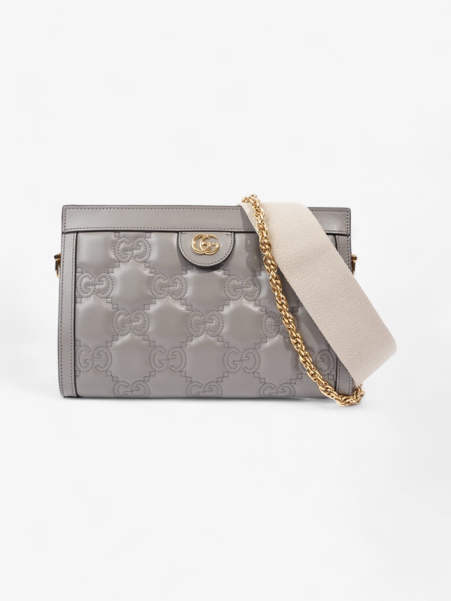 Gucci GG Matelass茅 Grey Matelasse Leather Small