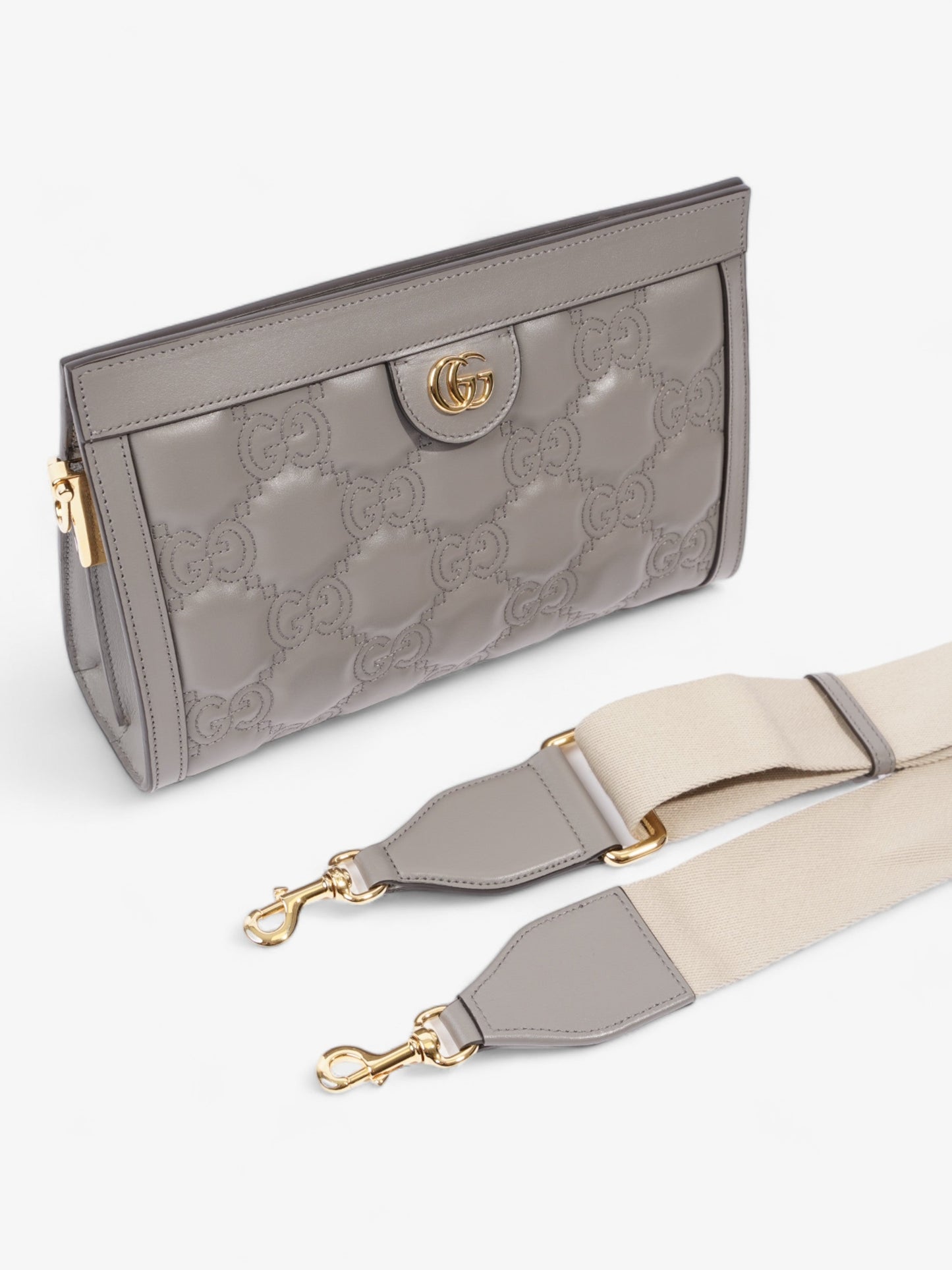 Gucci GG Matelass茅 Grey Matelasse Leather Small