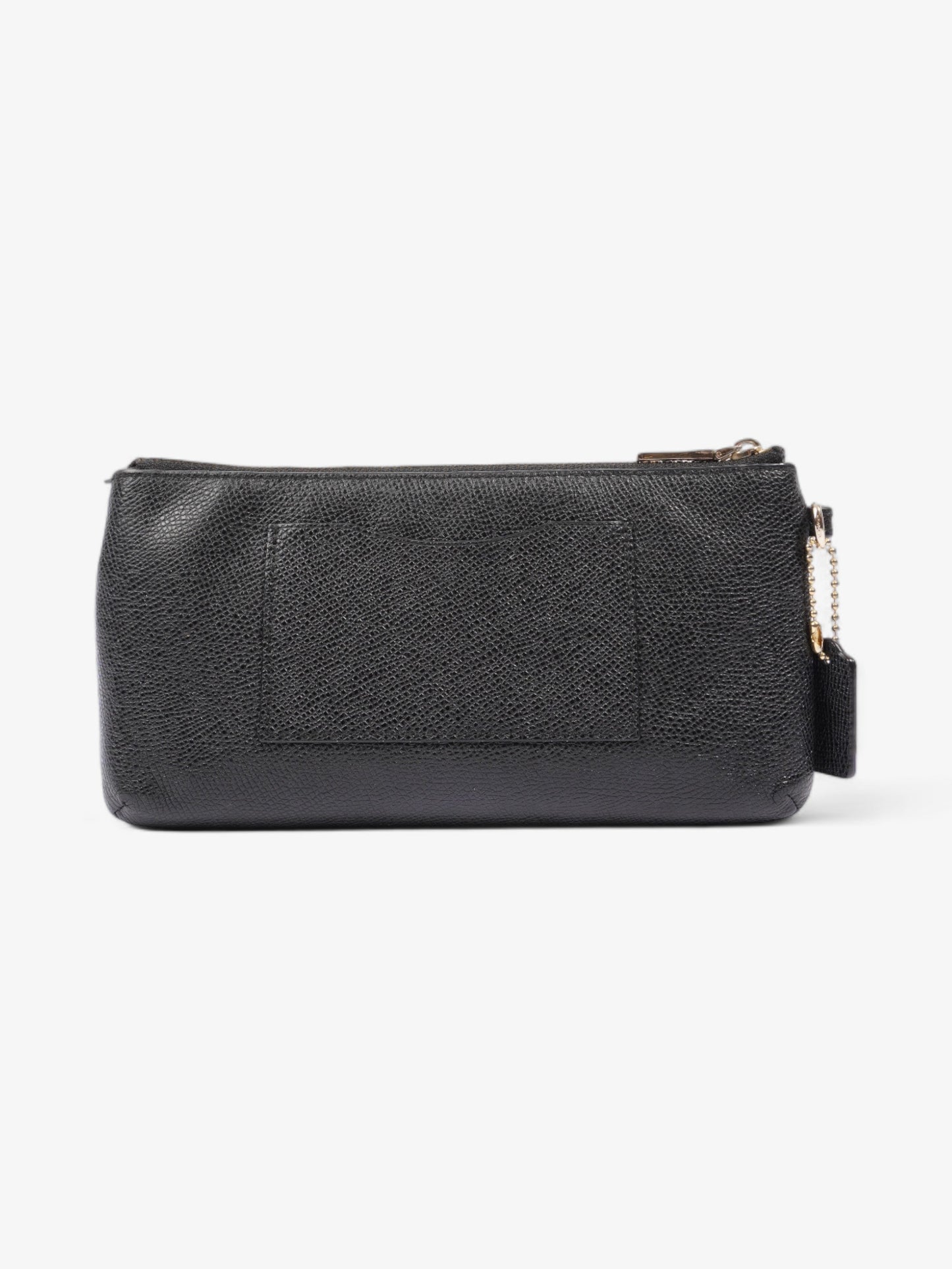 Coach Double Pouch Wallet Wristlet Black Leather