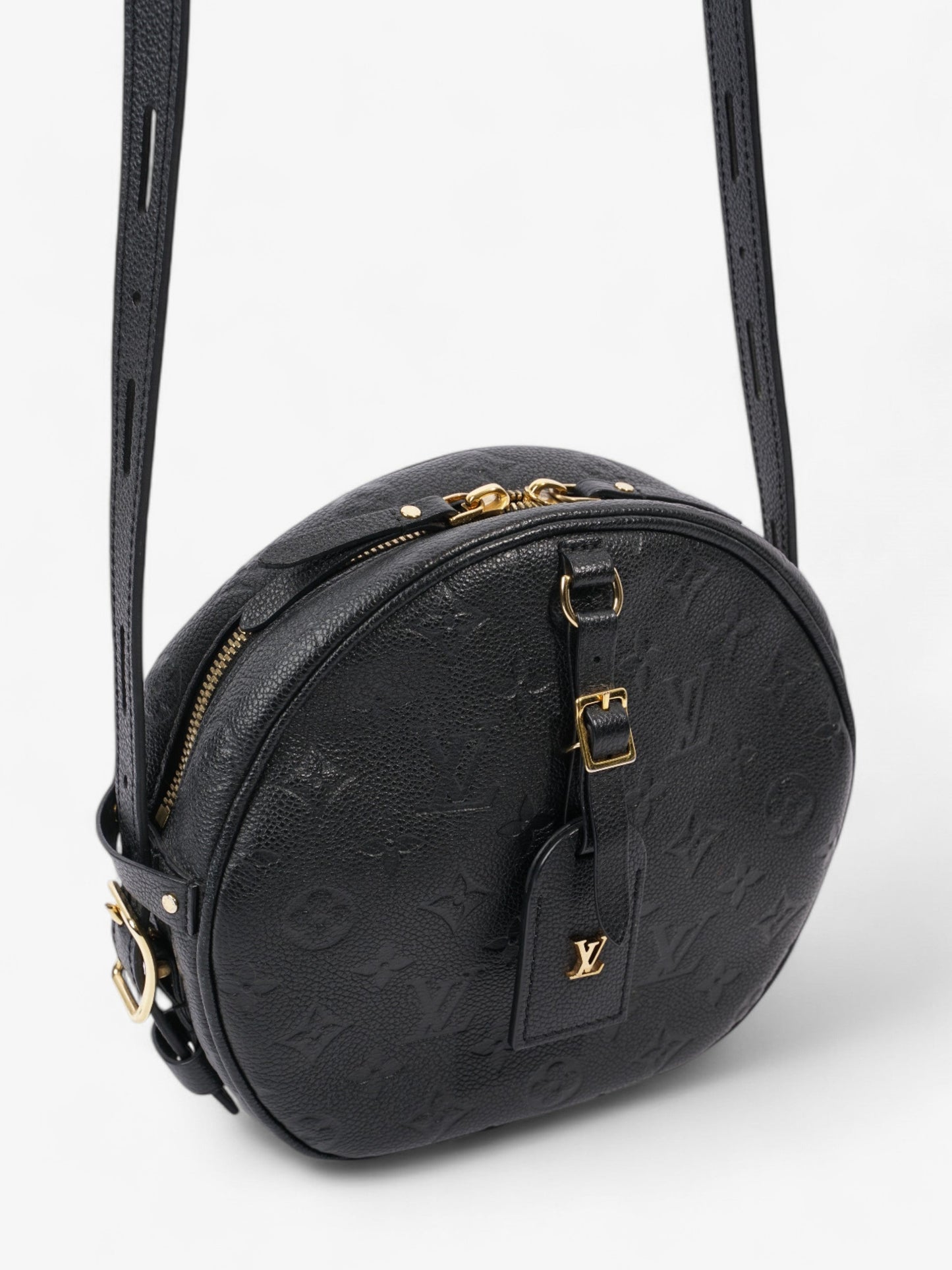 Louis Vuitton Boite Chapeau Souple Black Empreinte Leather MM