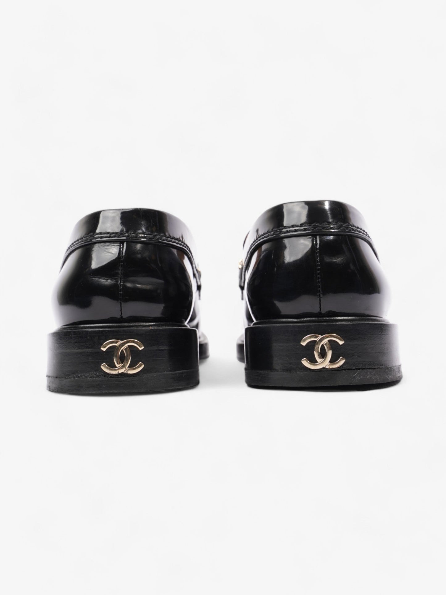Chanel Chain Logo Loafers Black / Gold Leather EU 37 UK 4