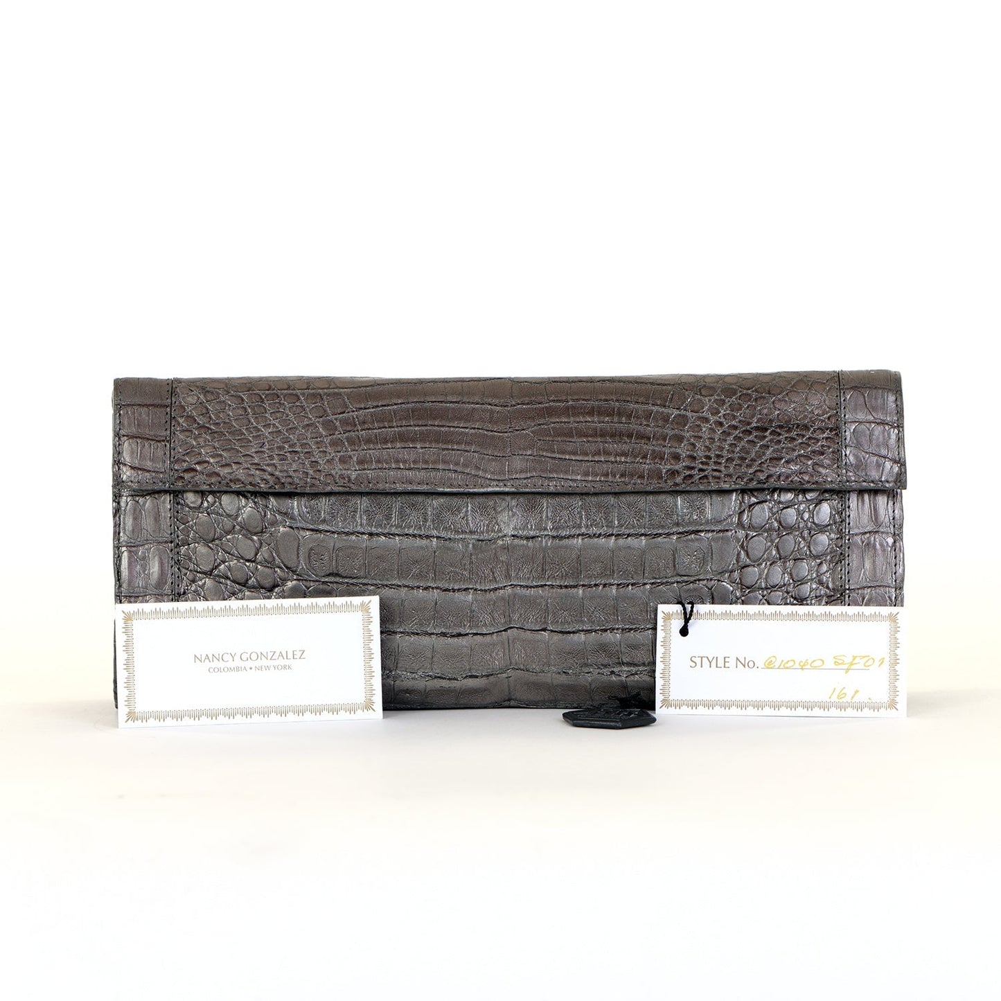 Puta Metallic Croc Clutch