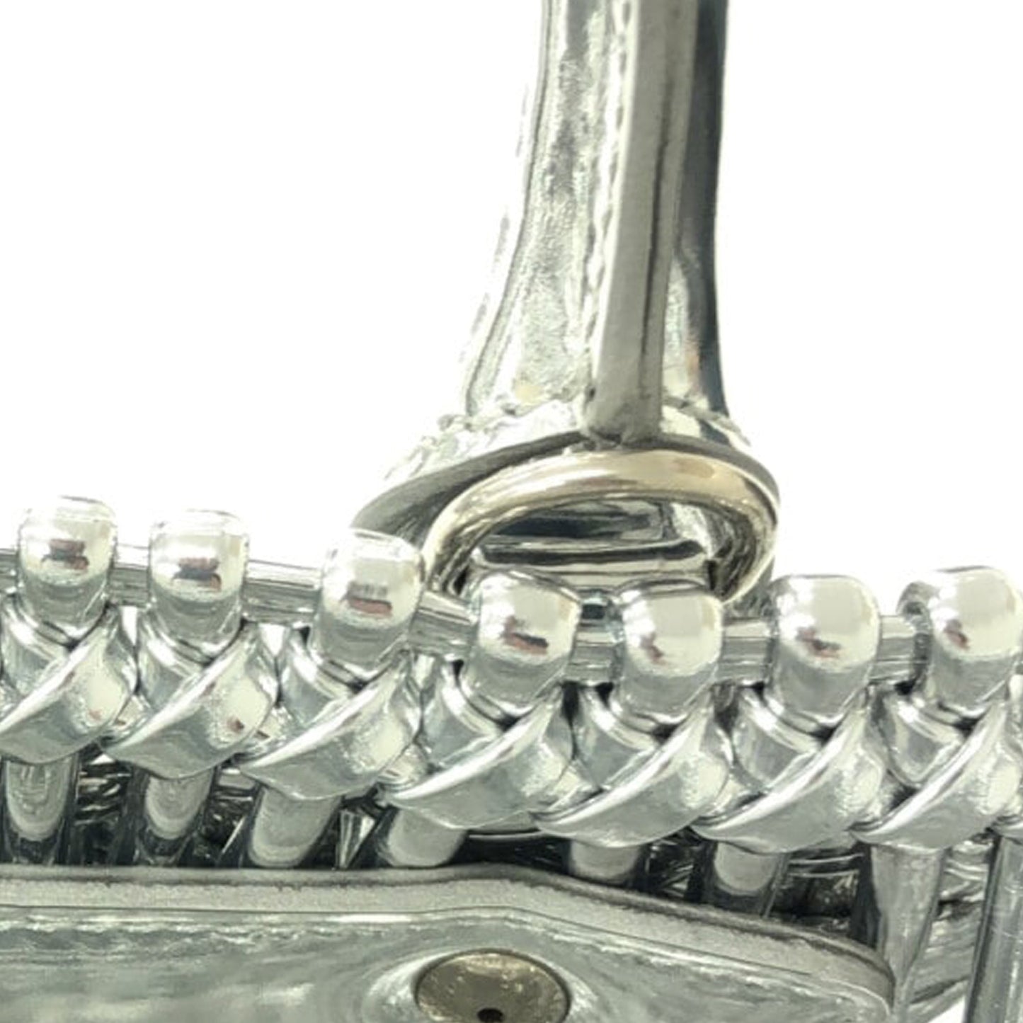 Silver Balenciaga XS Mettalic Woven Bistrot Panier Tote Satchel