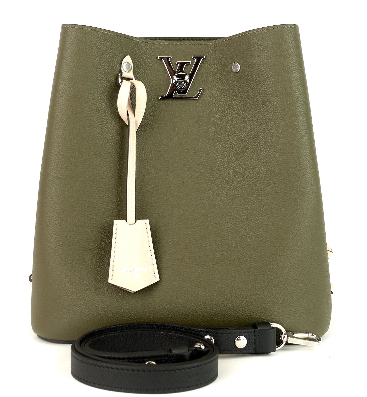 Louis Vuitto LockMe Calfskin Leather Bucket Bag