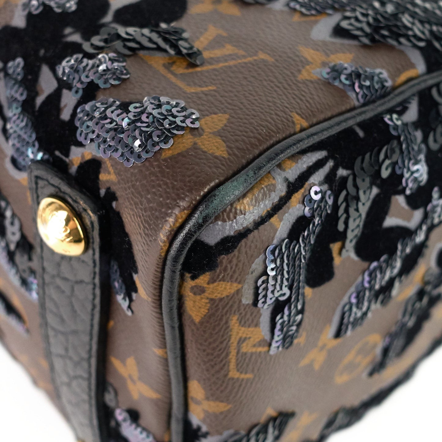 Louis Vuitto Speedy 30 Fleur de Jais Monogram Canvas Sequin Bag