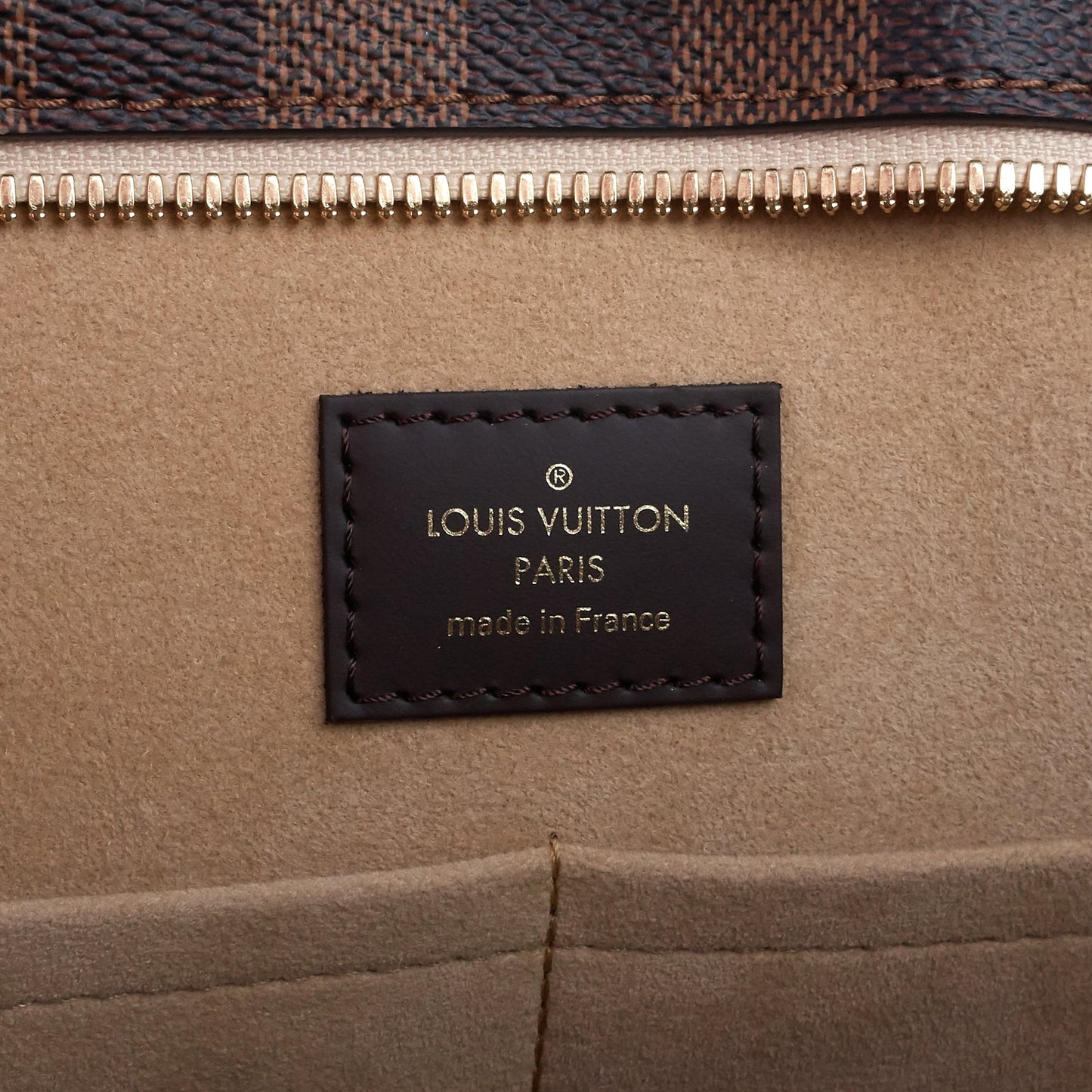 Louis Vuitto Jersey Damier Ebene Canvas And Taurillon Leather Tote Bag