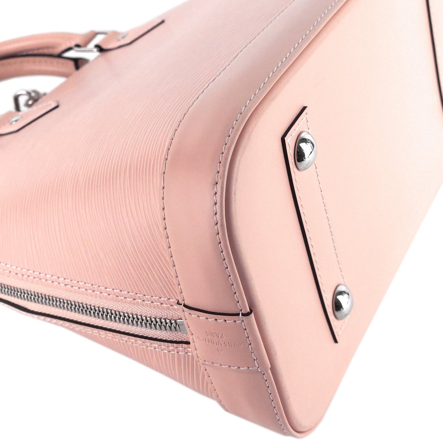 Louis Vuitto Alma PM Pink Epi Leather Bag with Charms
