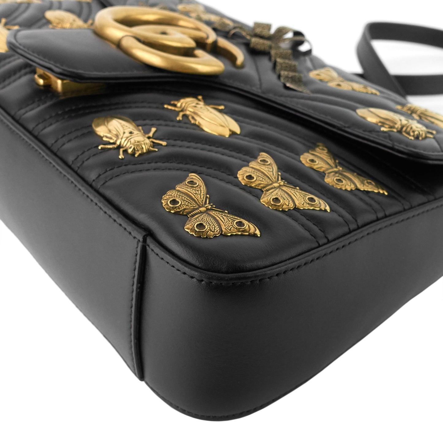 Gucci GG Marmont Medium Insects MatelassÃ© Leather Bag