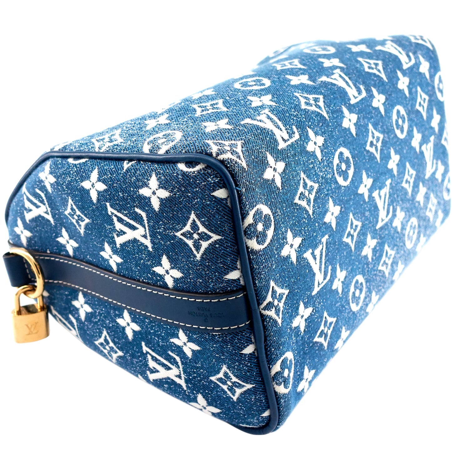 Louis Vuitto Speedy 25 BandouliÃ¨re Monogram Jacquard Denim Bag