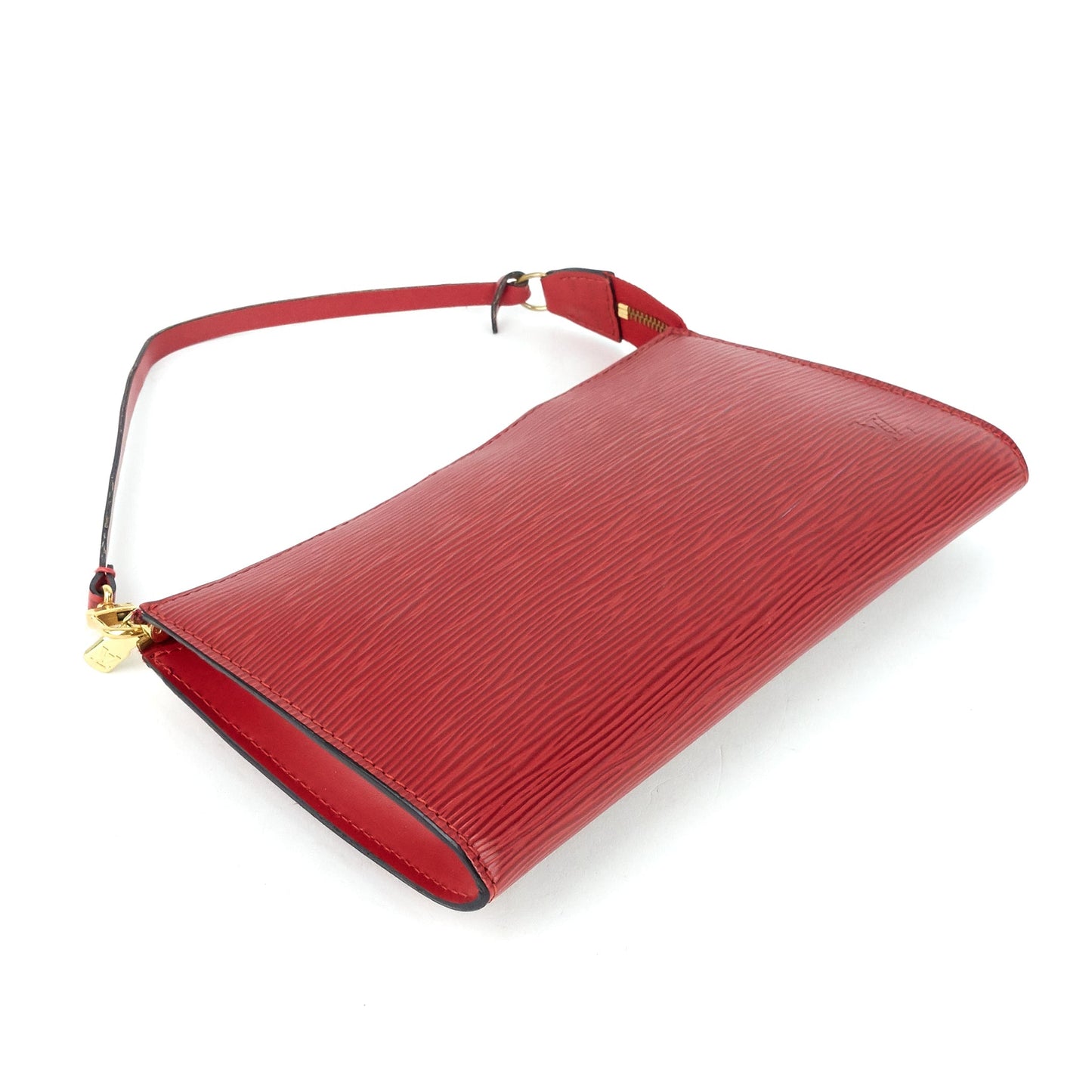 Louis Vuitto Pochette Accessoires Red Epi Leather Handbag