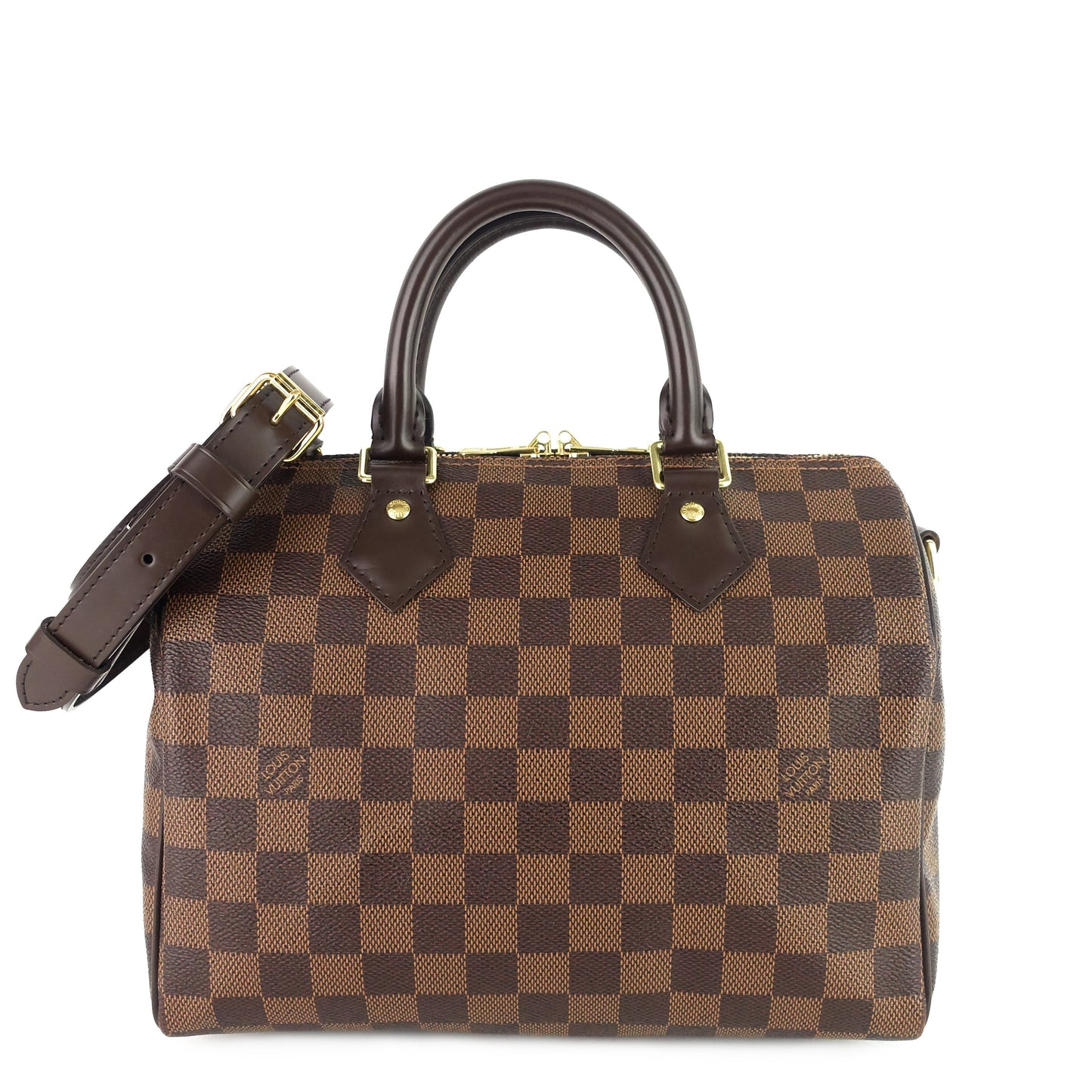 Louis Vuitto Speedy BandouliÃ¨re 25 Damier Ebene Canvas Bag