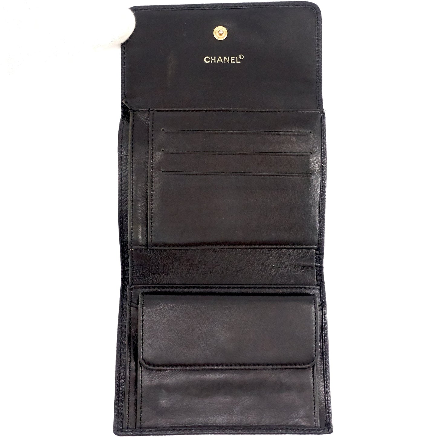 Chanel CC Timeless Trifold Caviar Leather Wallet