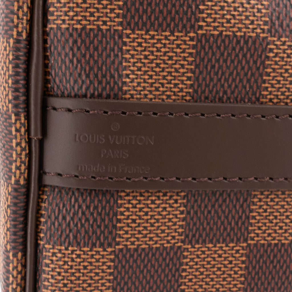 Louis Vuitto Speedy 25 BandouliÃ¨re Damier Ebene Canvas Bag