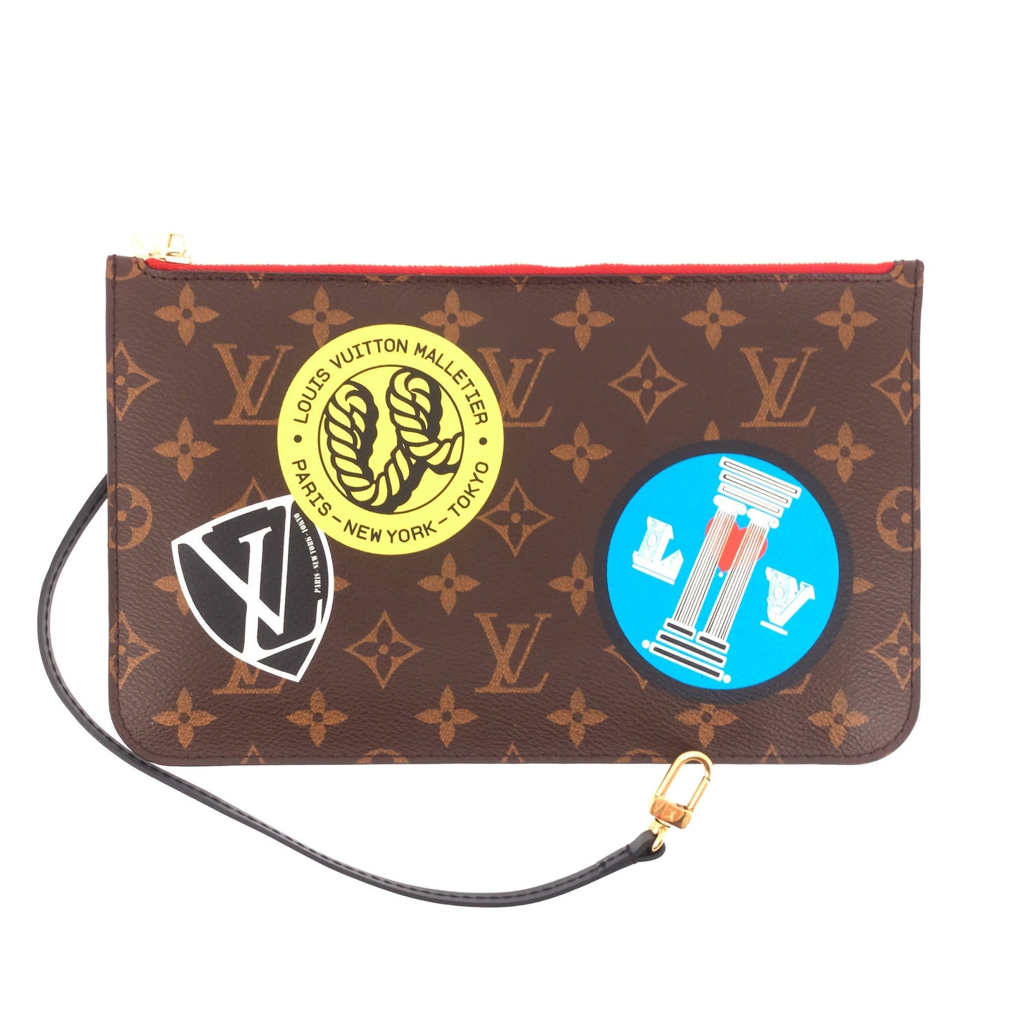 Louis Vuitto Neverfull MM World Tour Monogram Canvas Bag with Pouch