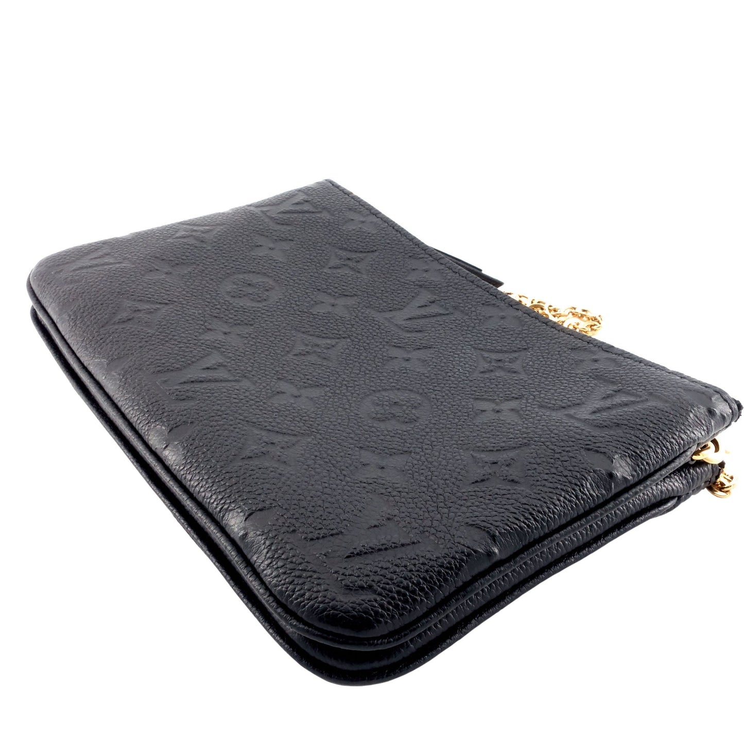 Louis Vuitto Double Zip Monogram Empreinte Leather Pouch on Chain