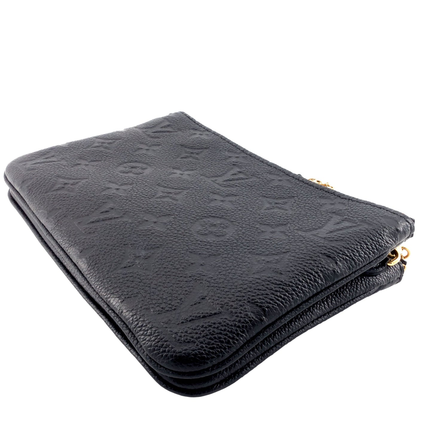 Louis Vuitto Double Zip Monogram Empreinte Leather Pouch on Chain