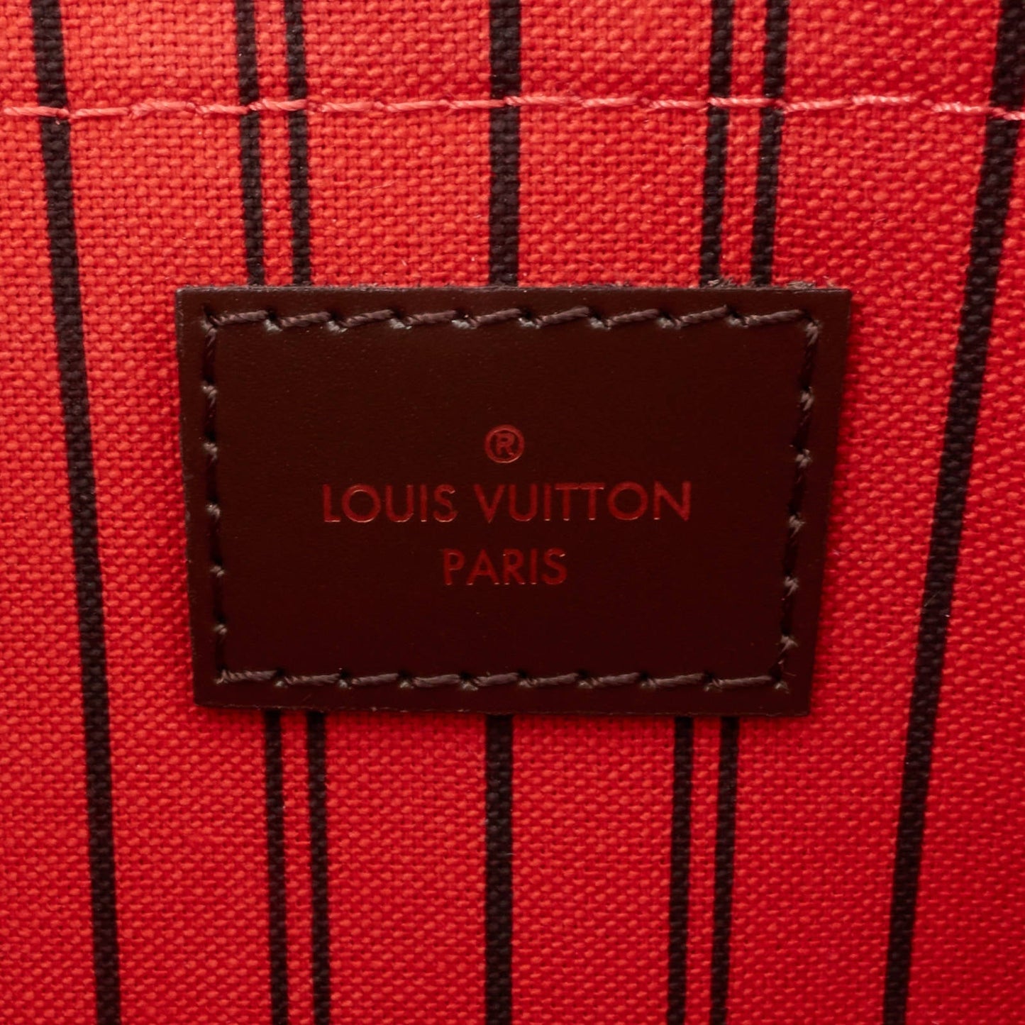 Louis Vuitto Neverfull GM Damier Ebene Canvas Bag with Pouch