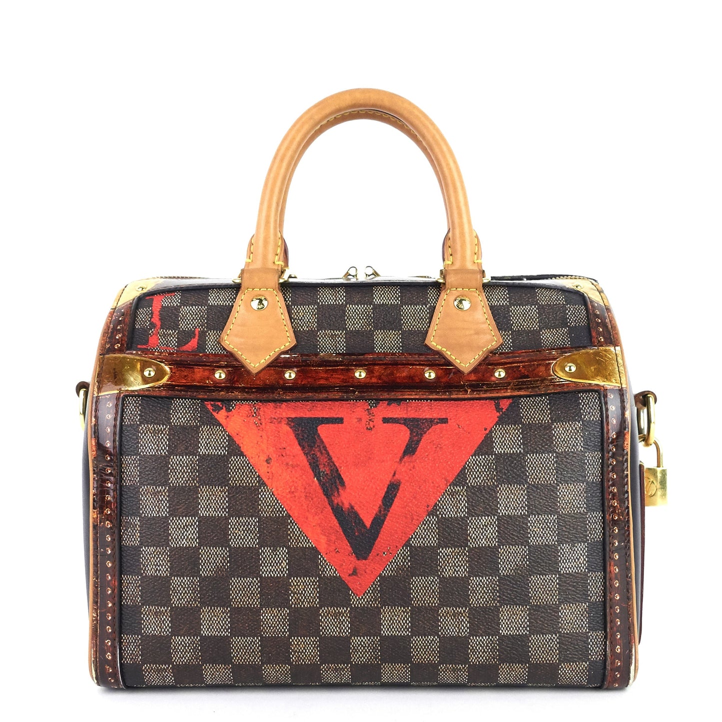 Louis Vuitto Speedy Noir 25 BandouliÃ¨re Time Trunk Coated Canvas Bag