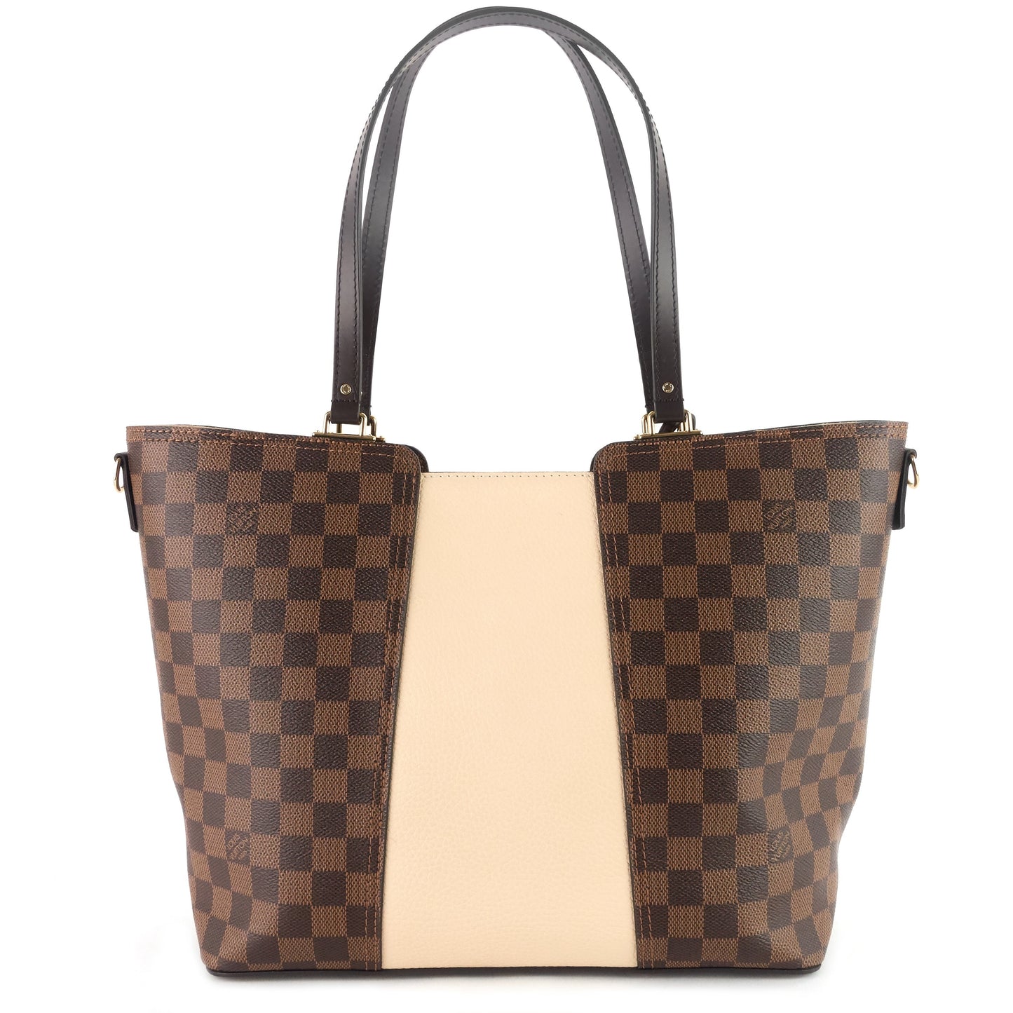 Louis Vuitto Jersey Damier Ebene Canvas And Taurillon Leather Tote Bag