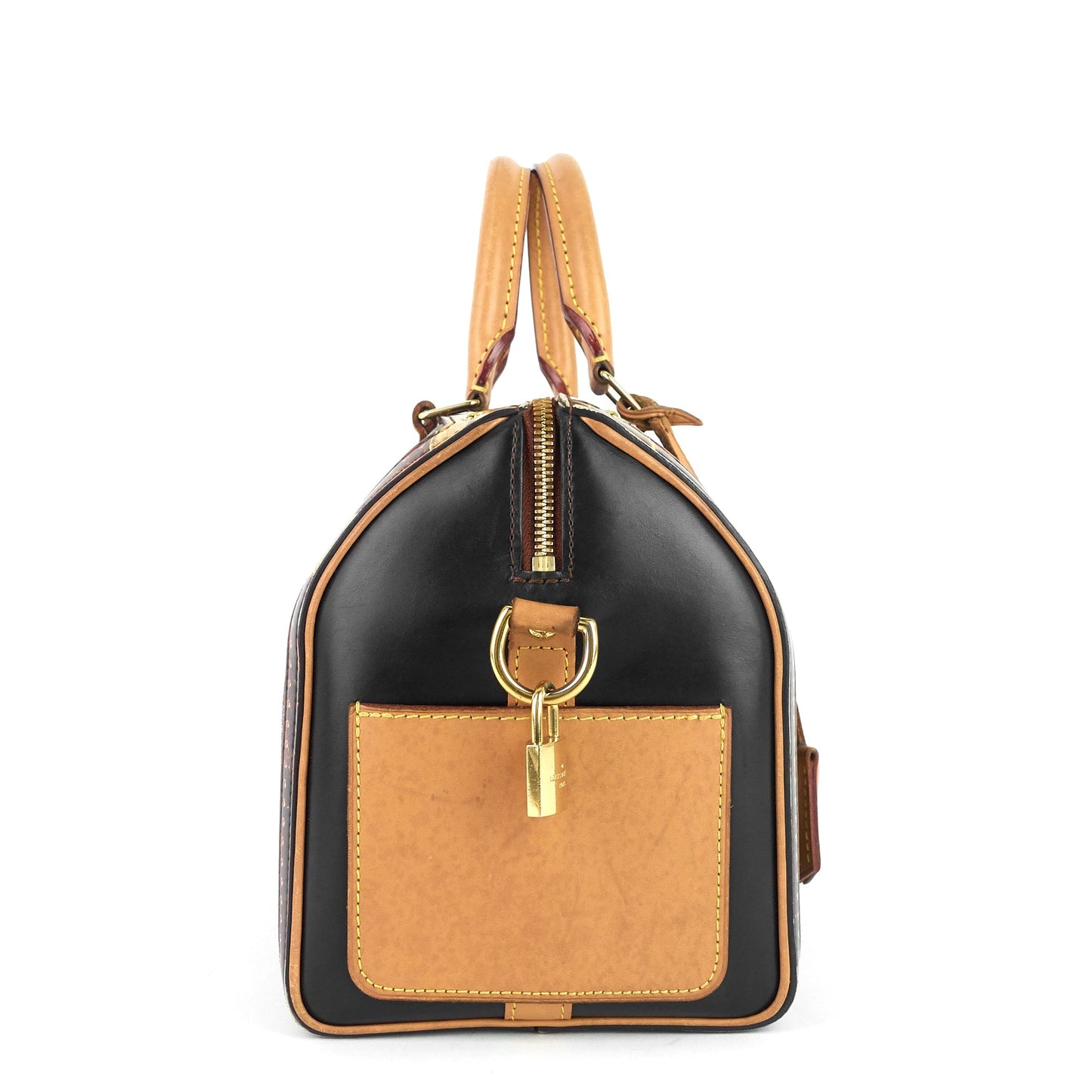 Louis Vuitto Speedy Noir 25 BandouliÃ¨re Time Trunk Coated Canvas Bag