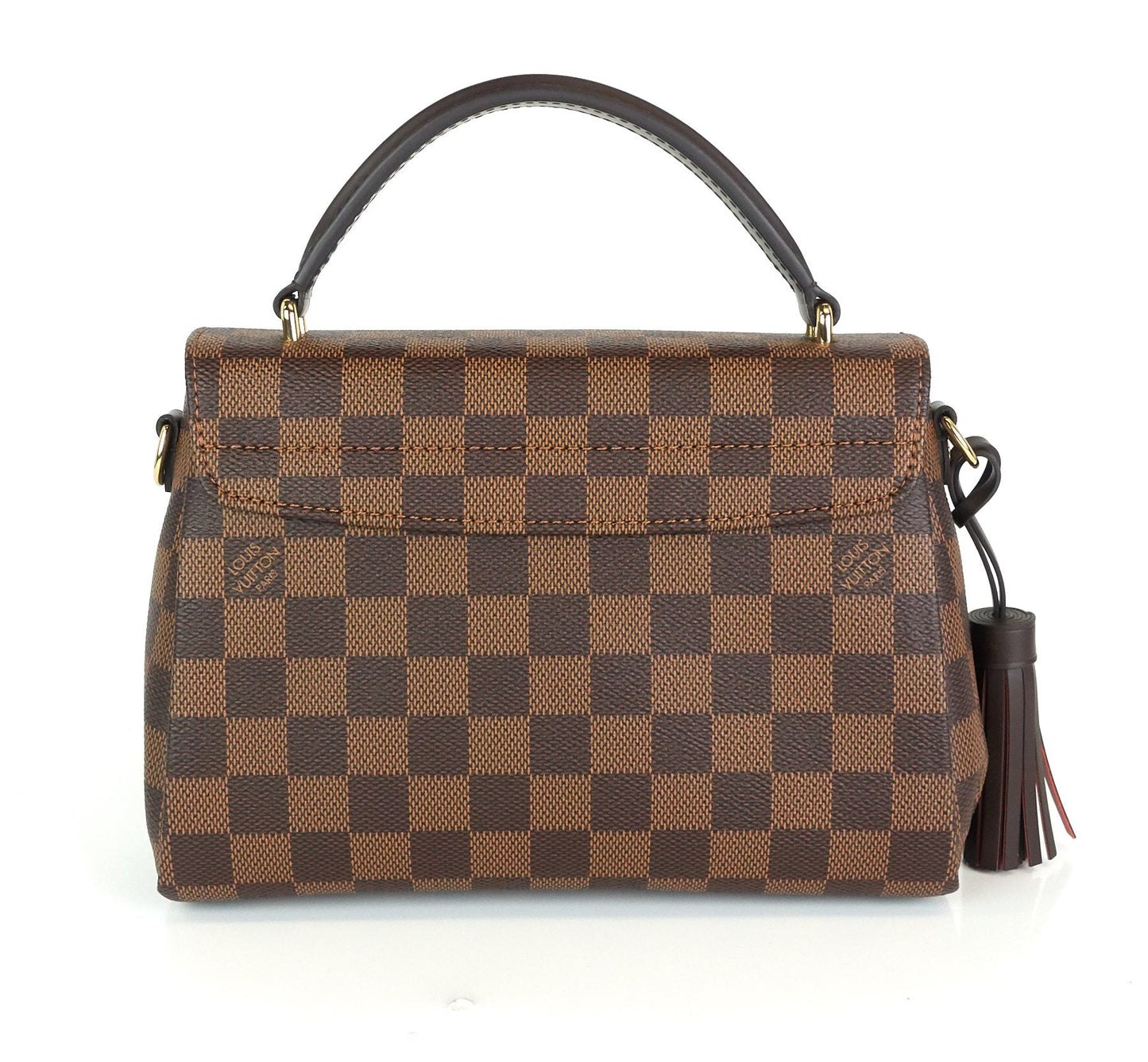 Louis Vuitto Croisette Damier Ebene Canvas Handbag with Strap
