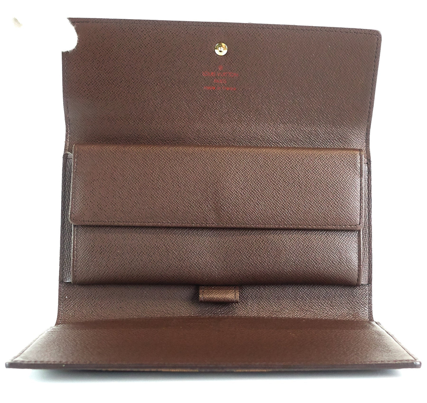 Louis Vuitto Porte Tresor International Damier Ebene Canvas Wallet