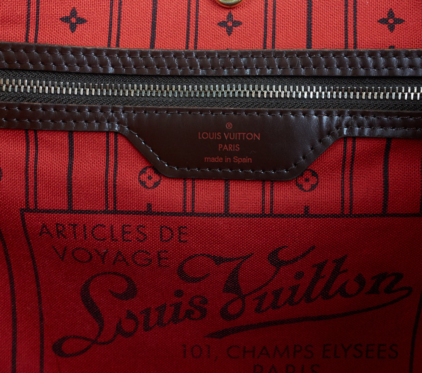 Louis Vuitto Neverfull MM Damier Ebene Canvas Bag