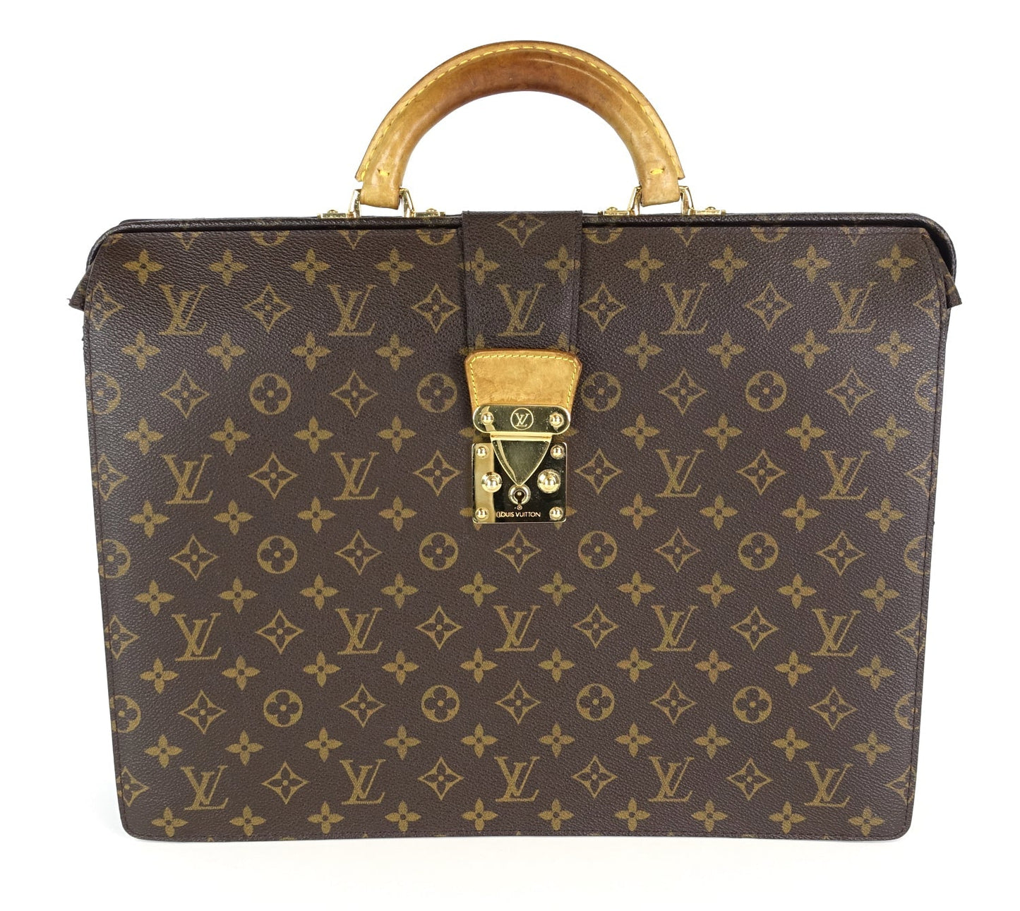 Louis Vuitto Serviette Fermoir Monogram Canvas Briefcase Bag